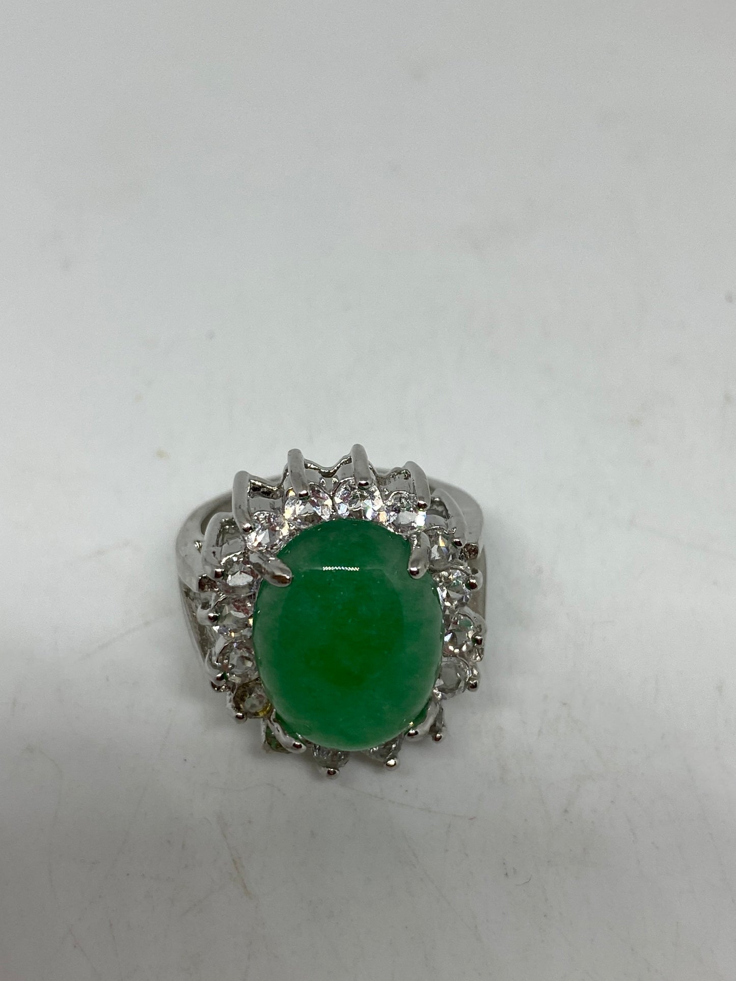 Vintage Lucky Green Nephrite Jade Ring