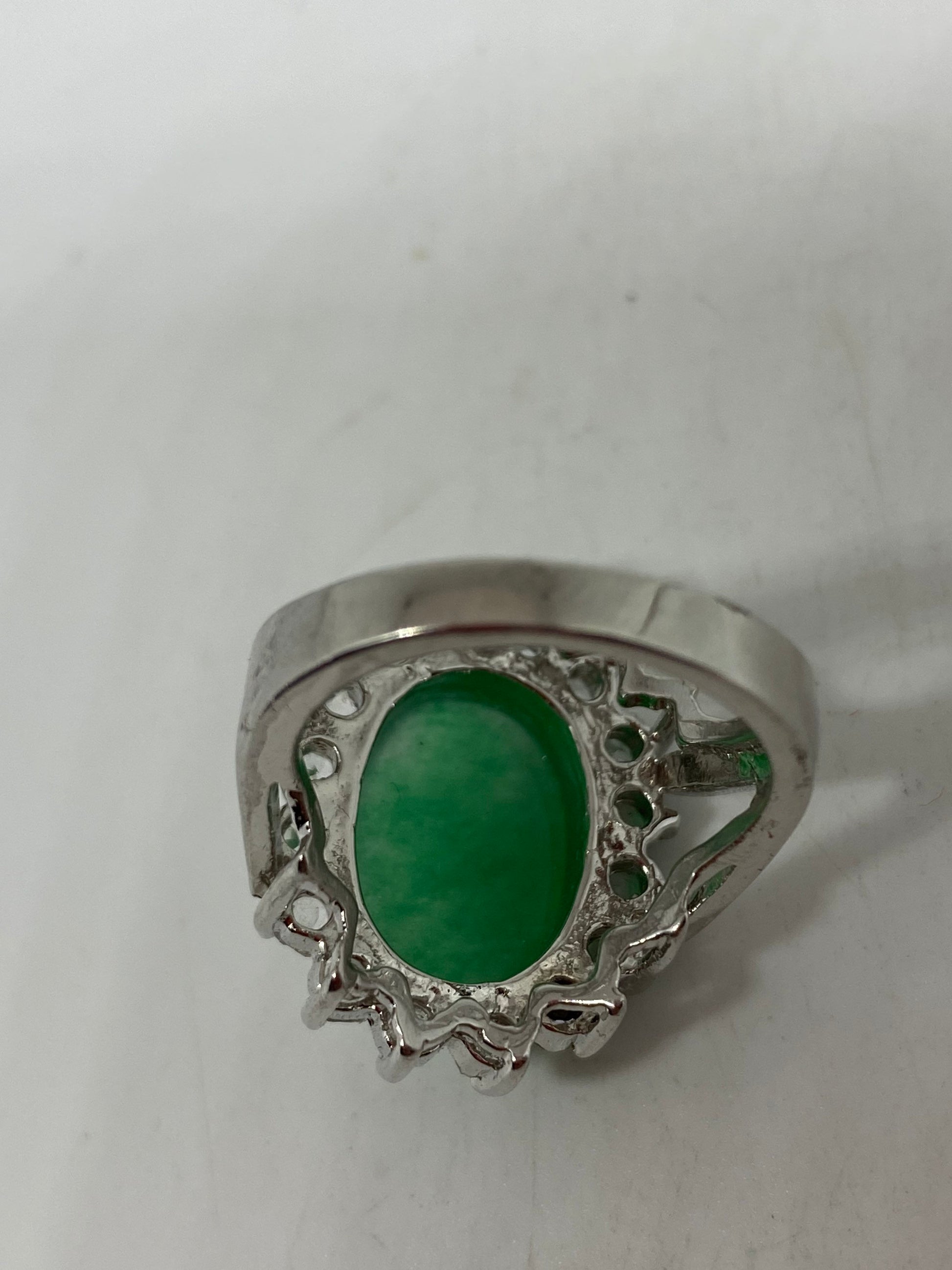 Vintage Lucky Green Nephrite Jade Ring