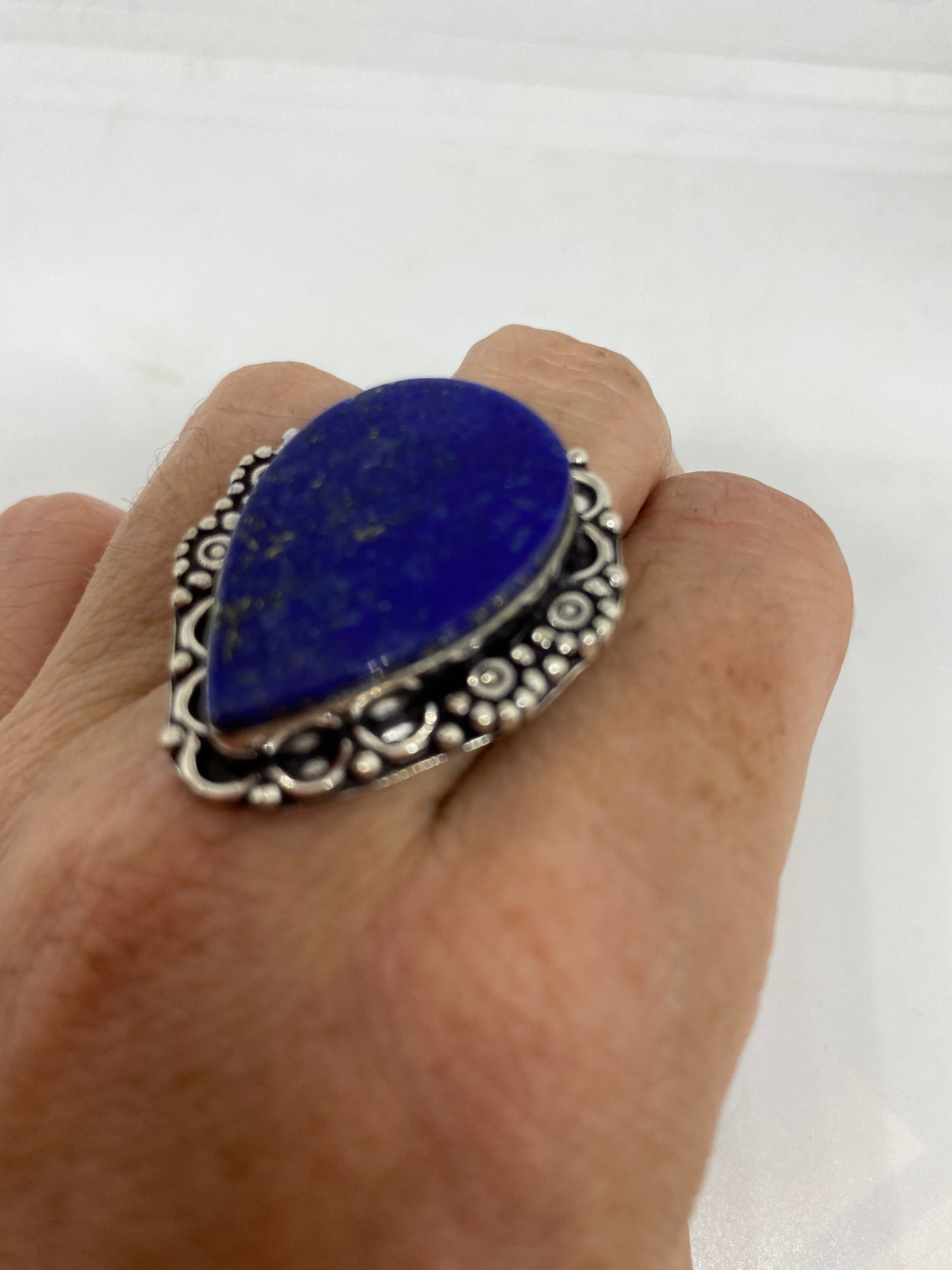 Vintage Blue Genuine Lapis Lazuli Ring