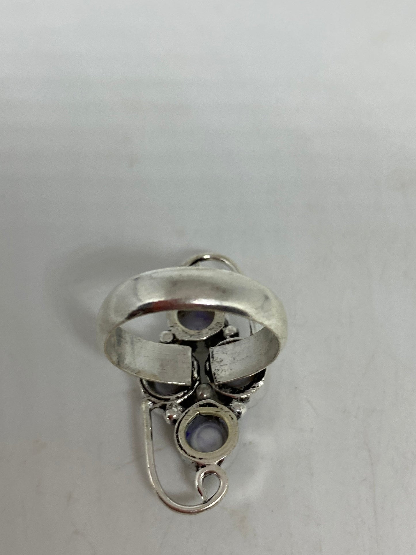 Vintage White Genuine Pearl Silver Cocktail Ring Size 6.25