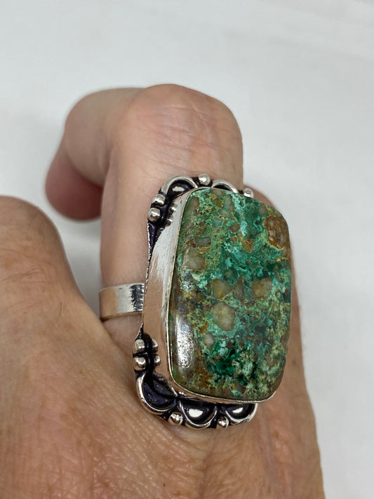 Vintage Genuine Blue Amazonite Silver Ring