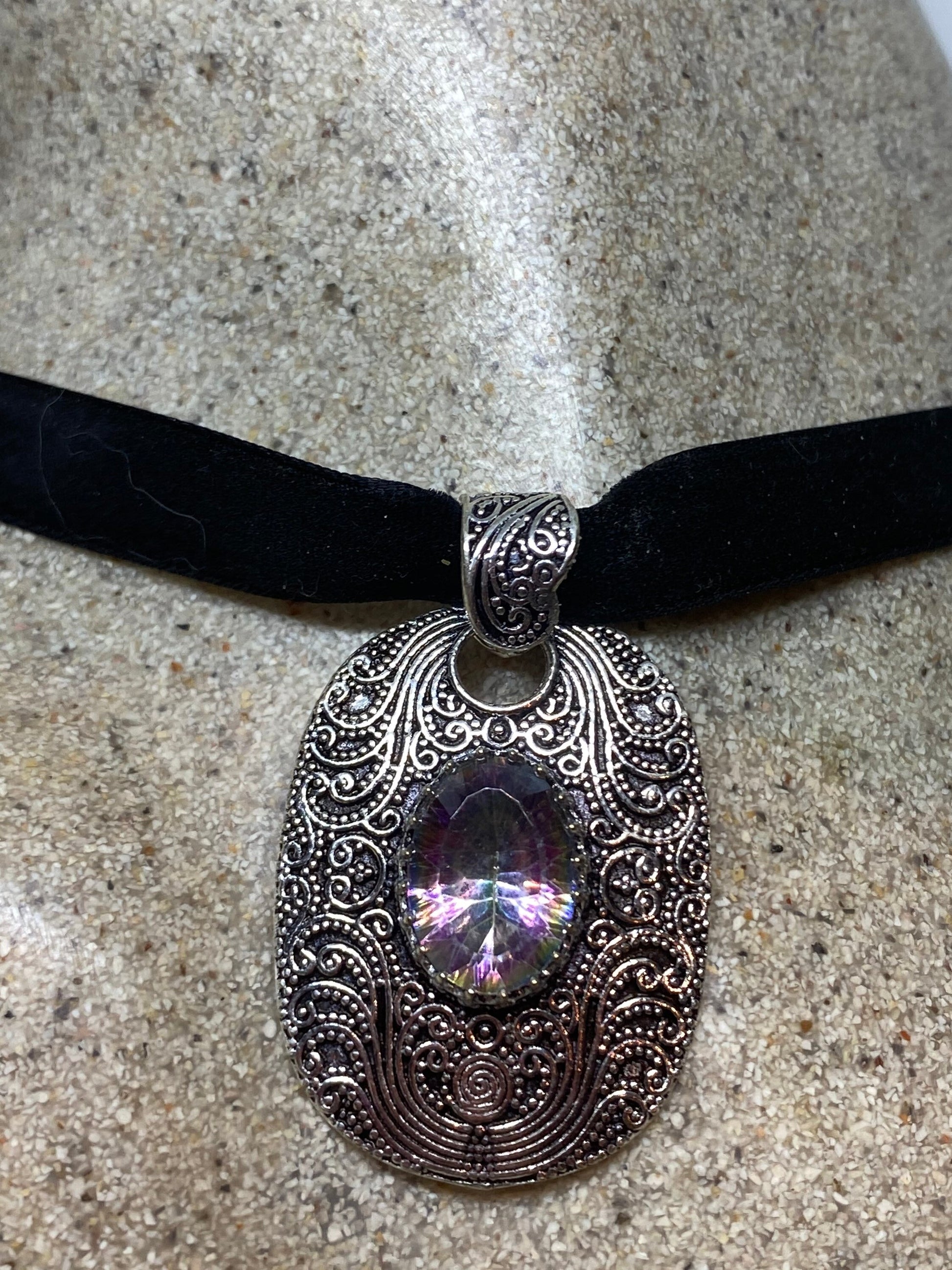 Vintage Purple Mystic Amethyst Choker Necklace