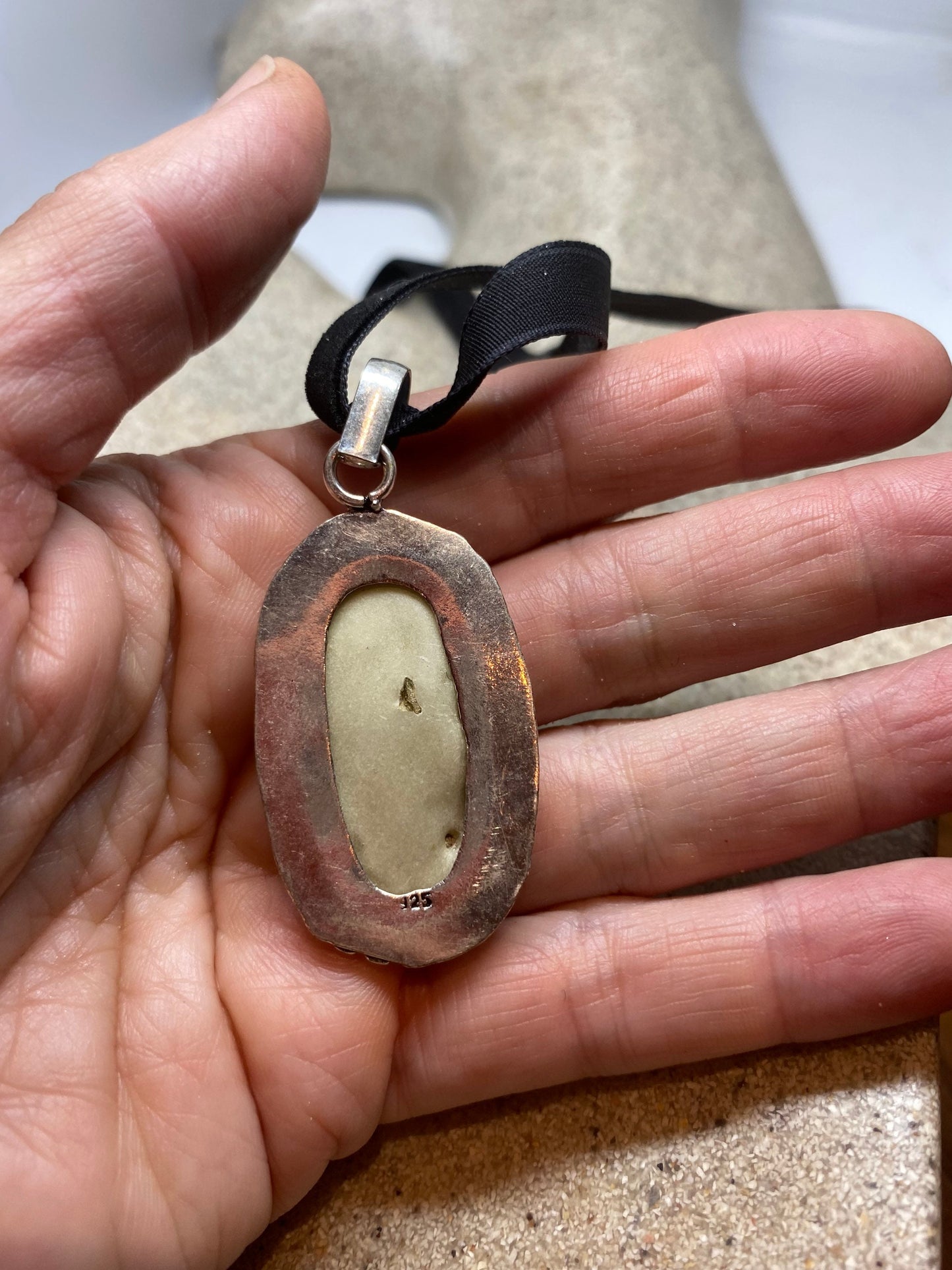 Vintage Genuine Antique Abalone Choker Necklace