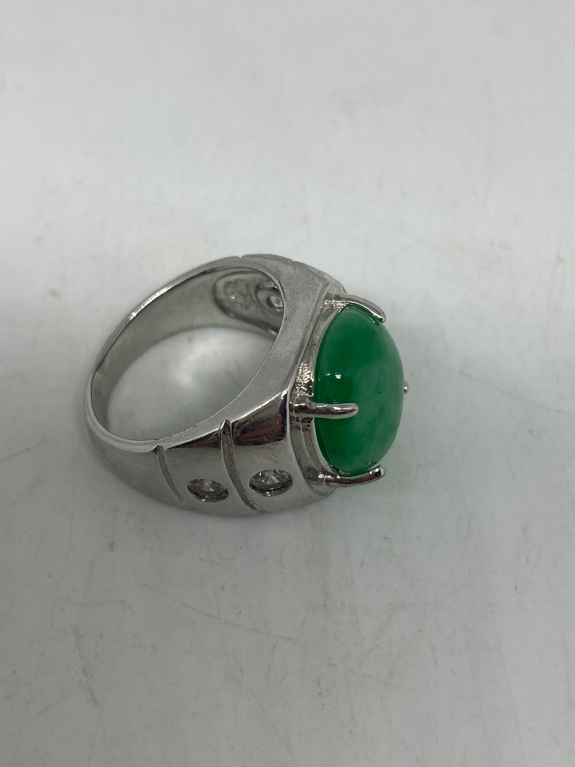 Vintage Lucky Green Nephrite Jade Ring