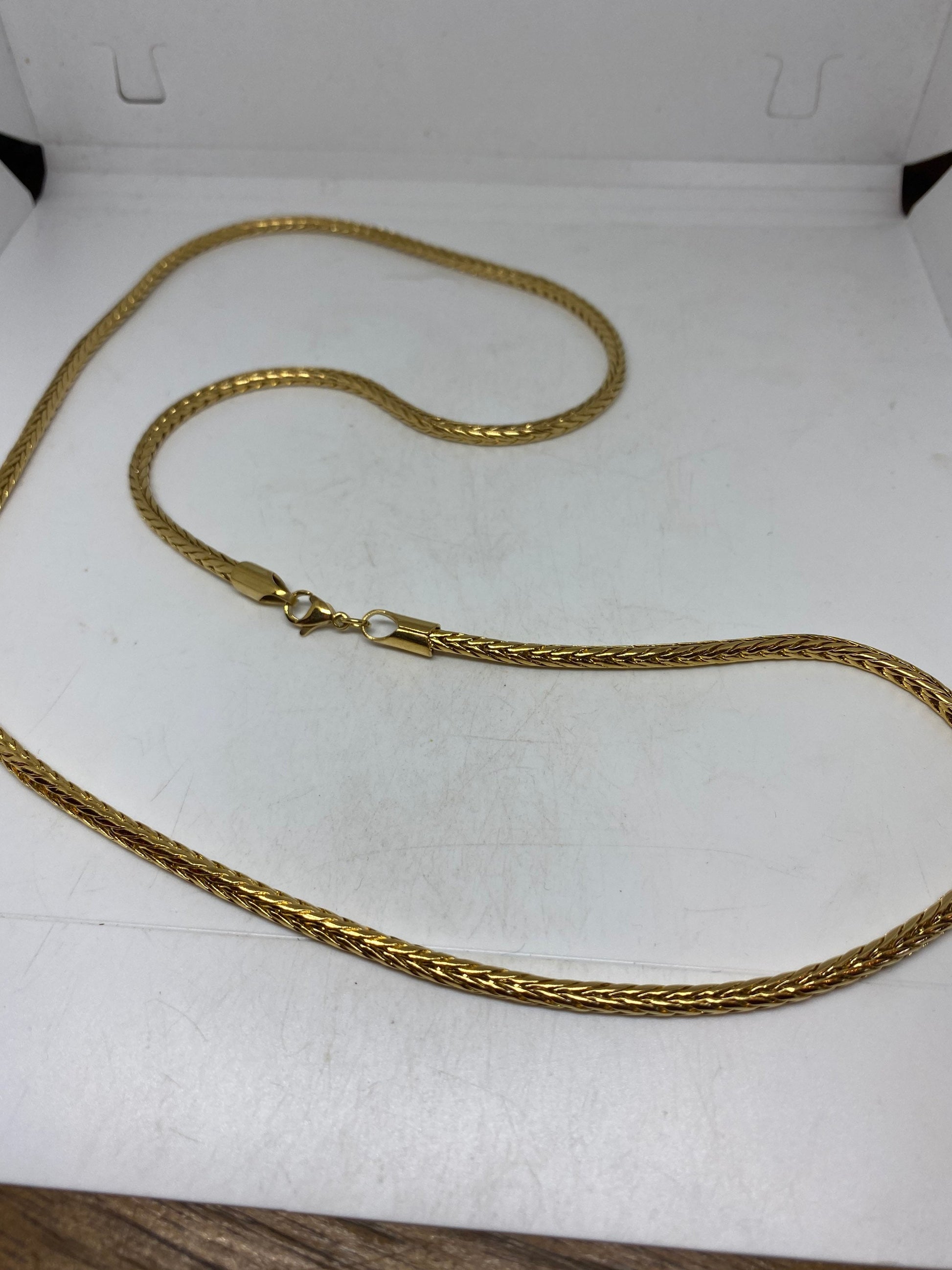Golden Stainless Steel 36 Inch Greek Link Chain