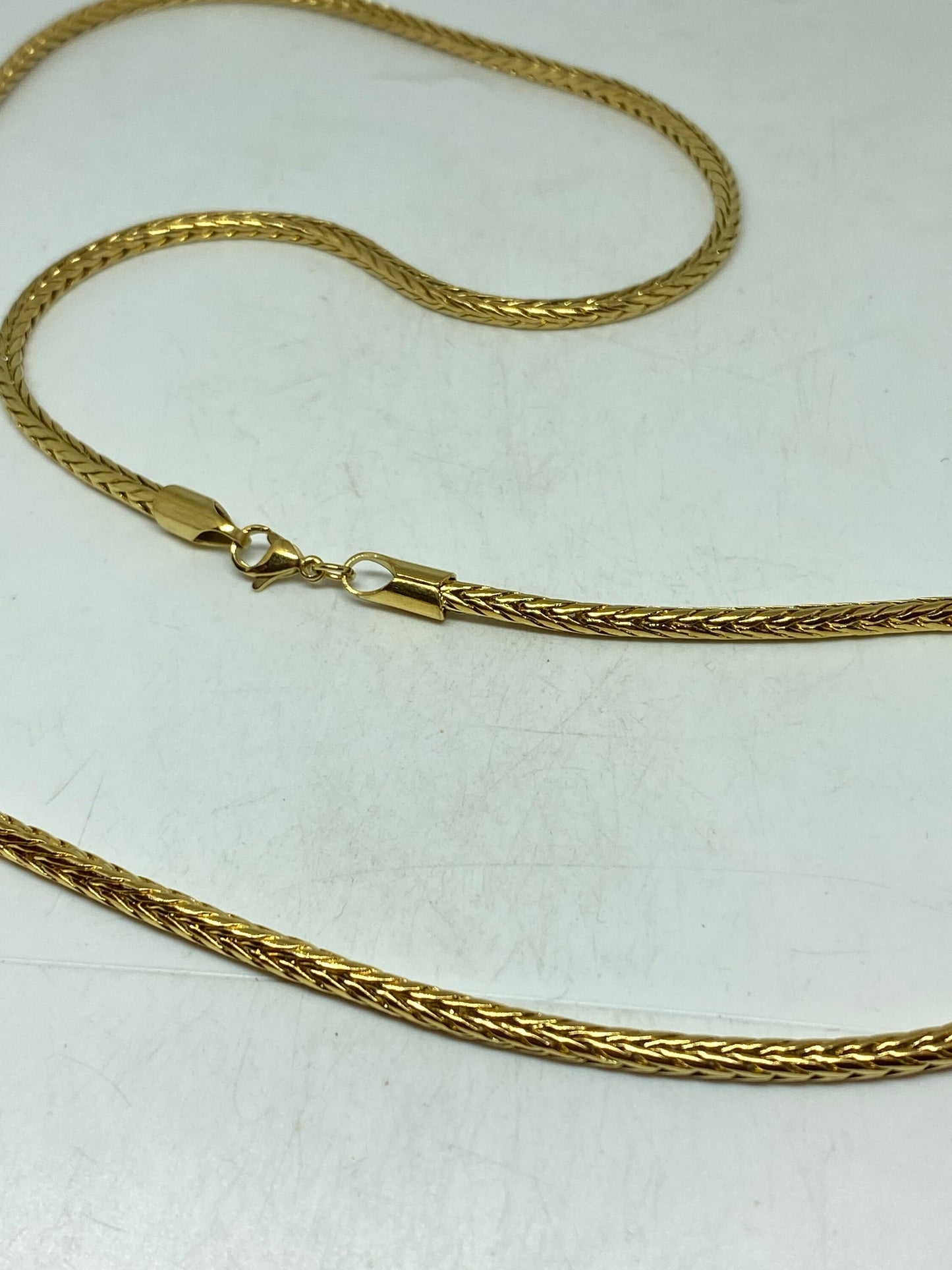 Golden Stainless Steel 36 Inch Greek Link Chain