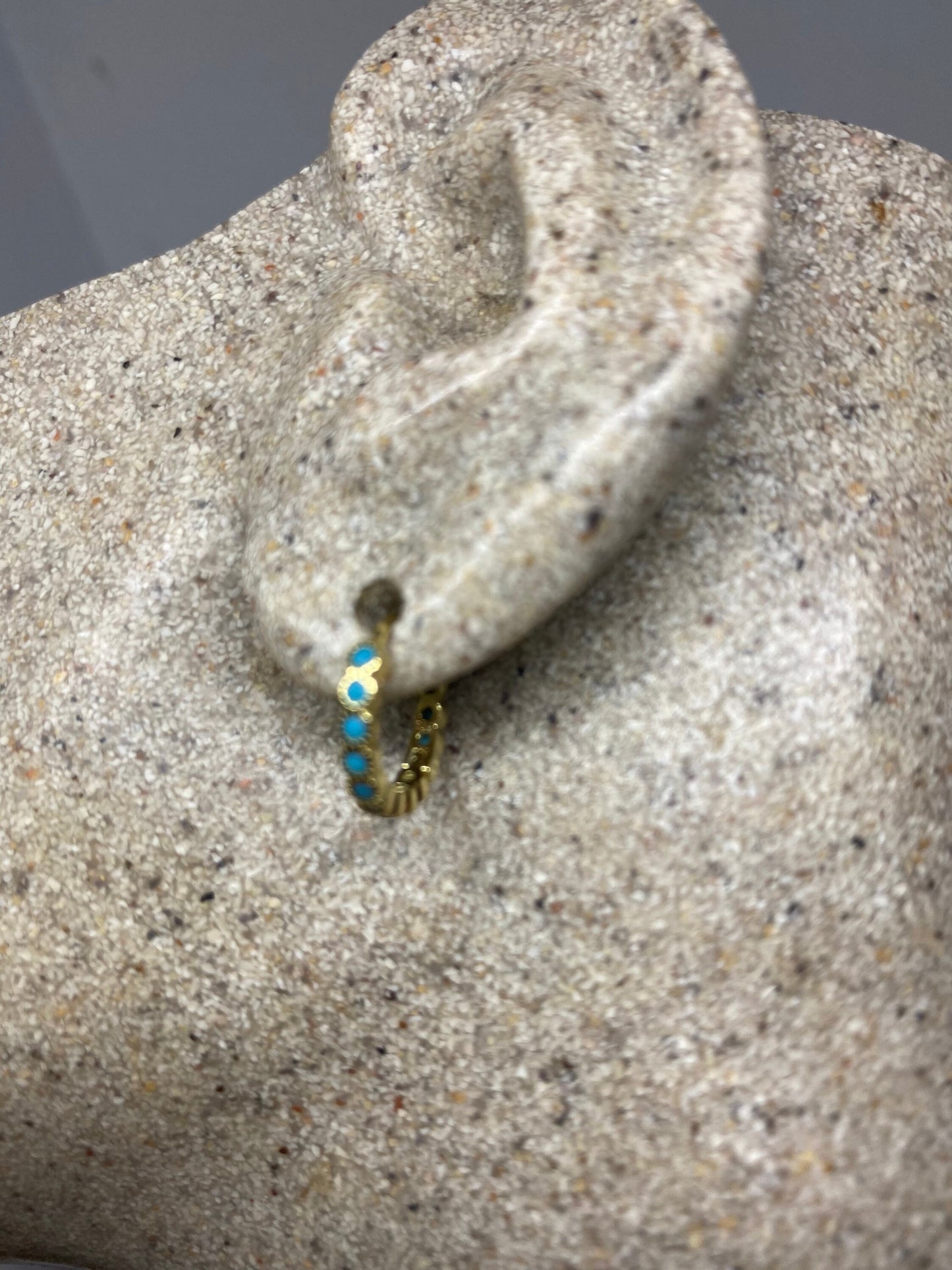 Vintage turquoise Hoop Earrings