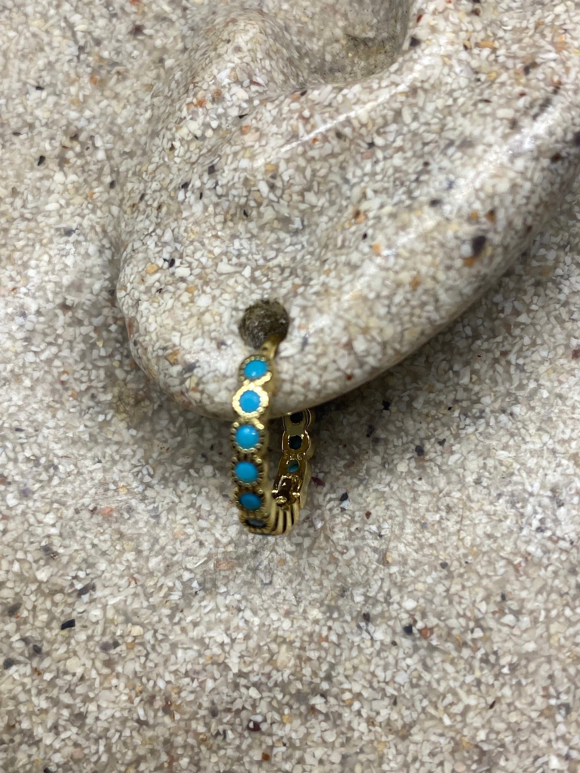 Vintage turquoise Hoop Earrings