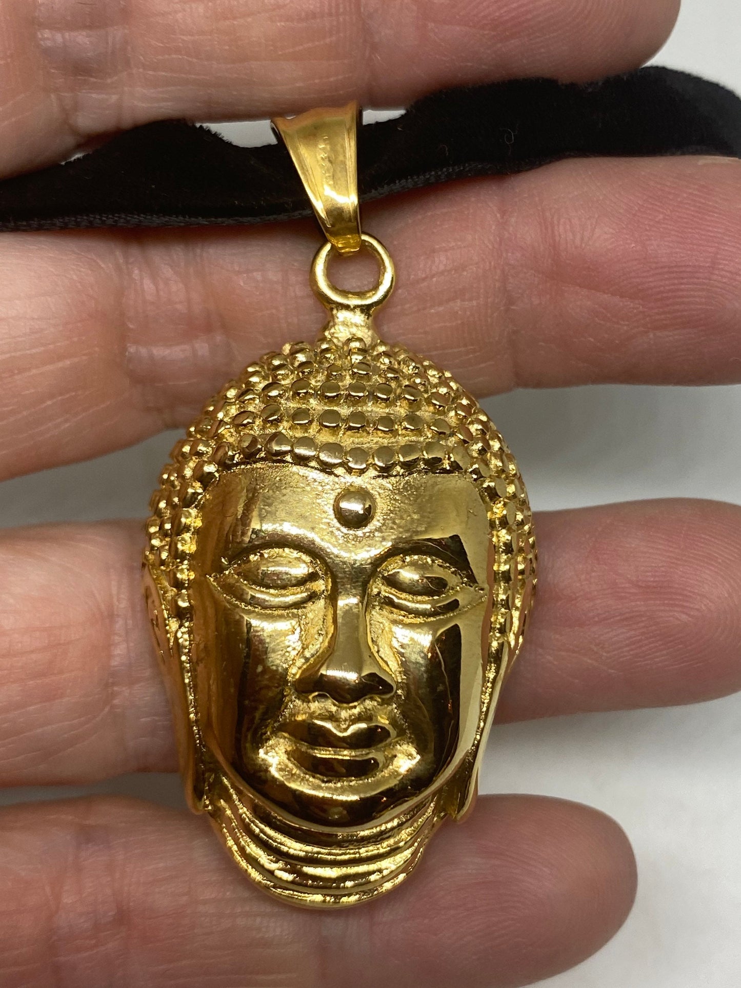 Vintage Handmade Stainless Steel Buddha Amulet Pendant