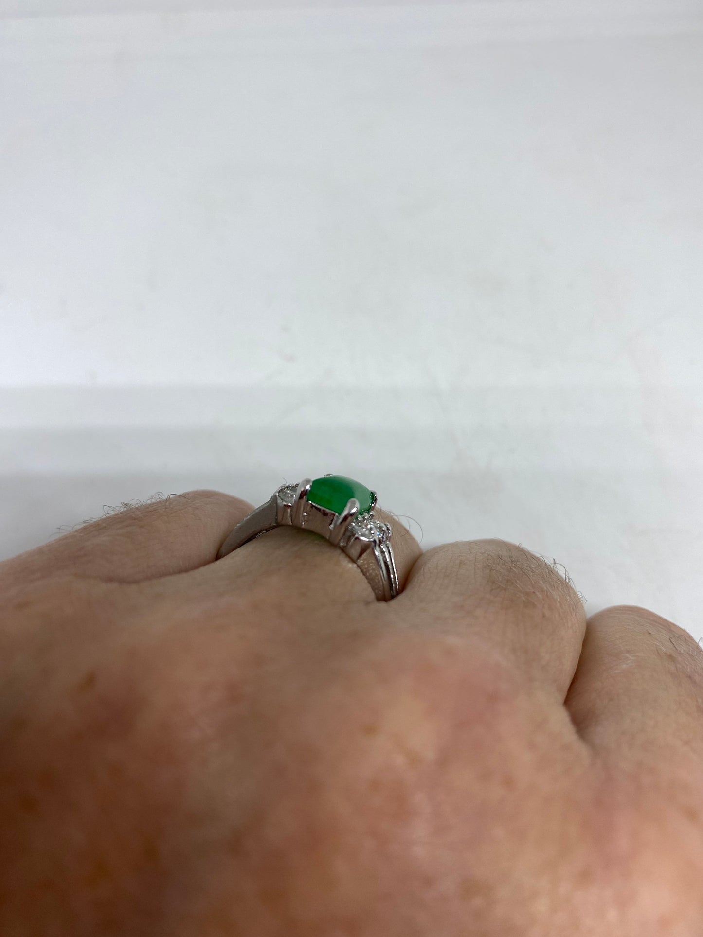 Vintage Lucky Green Nephrite Jade Ring