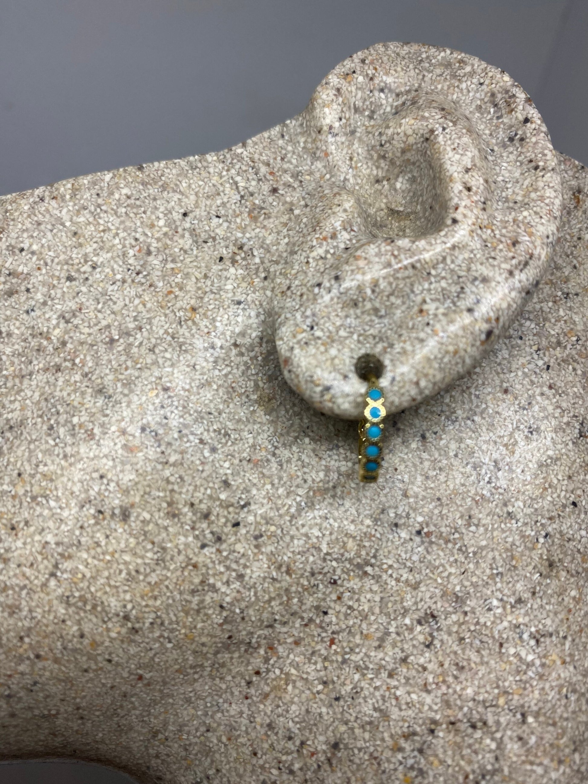 Vintage turquoise Hoop Earrings