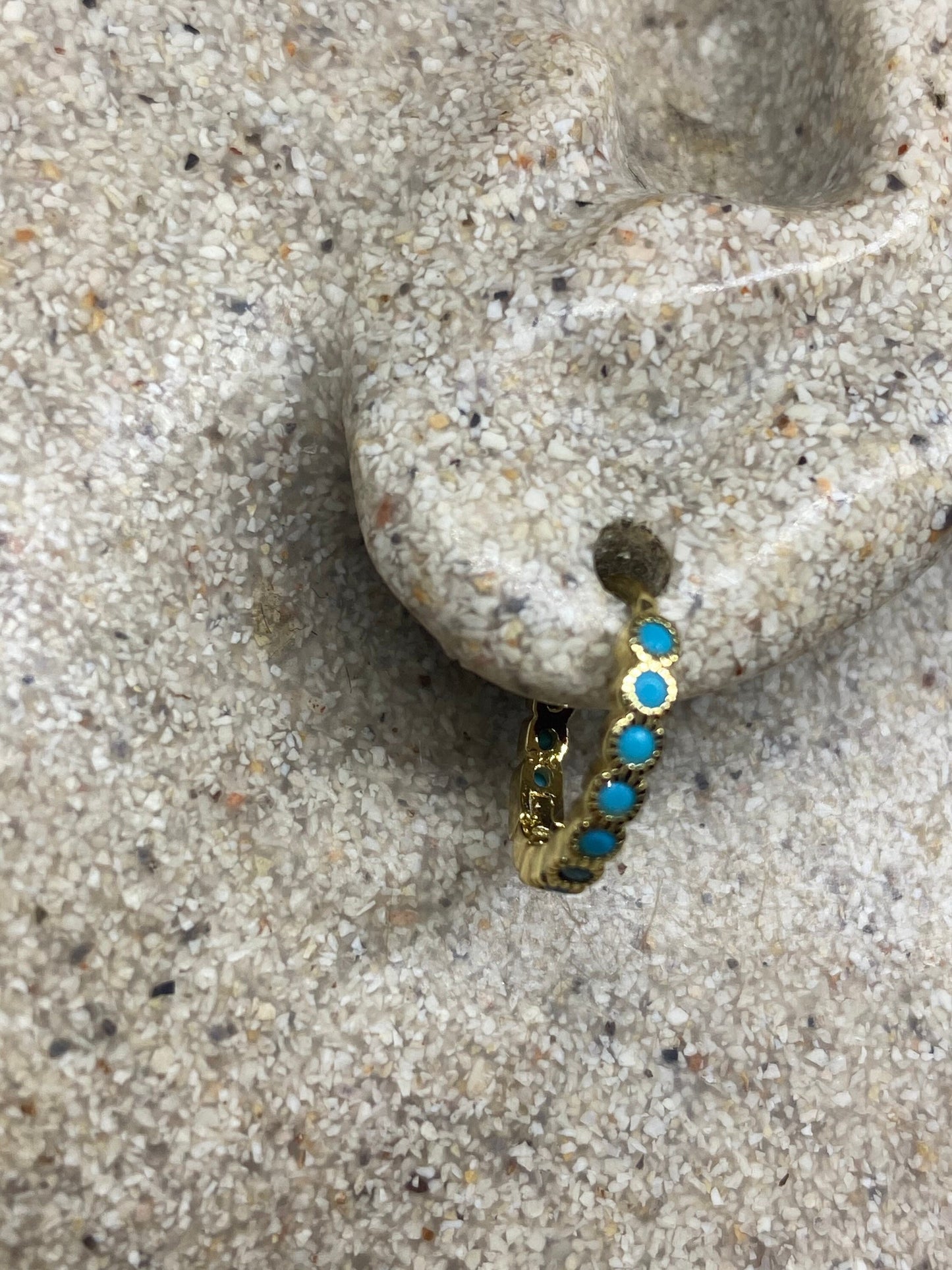 Vintage turquoise Hoop Earrings