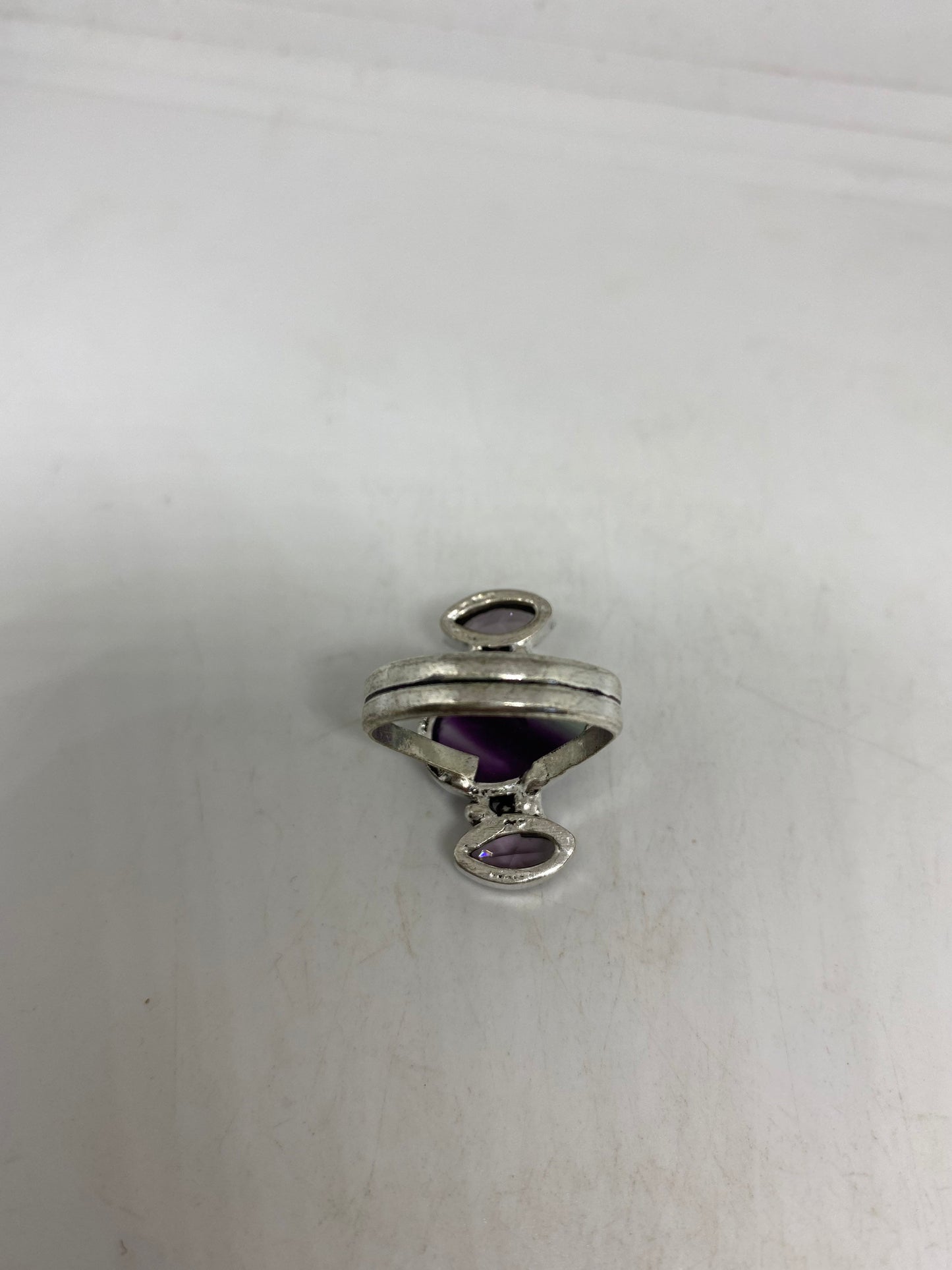 Vintage Genuine Purple Amethyst and Fluorite Ring