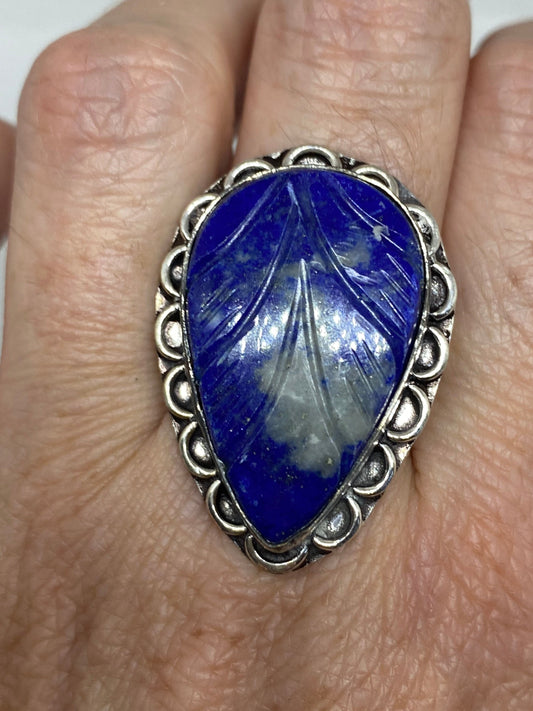 Vintage Blue Genuine Lapis Lazuli Ring Size 10