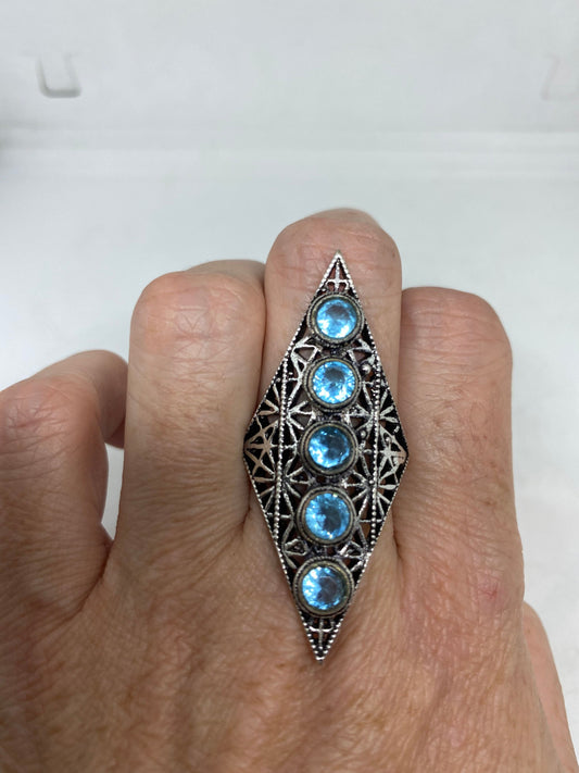 Vintage Blue Topaz Ring Size 9