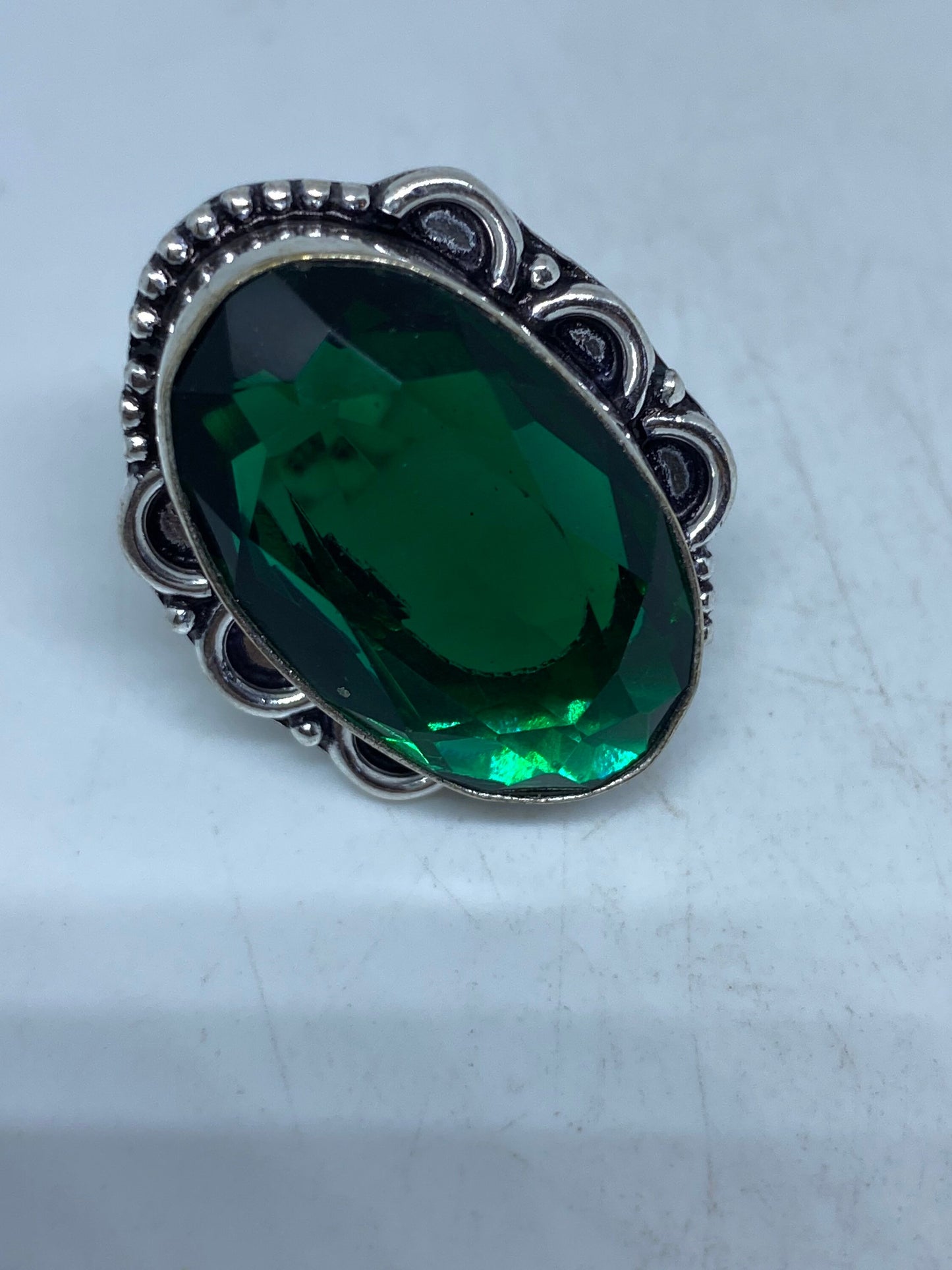 Vintage Aqua Green Art Glass Ring