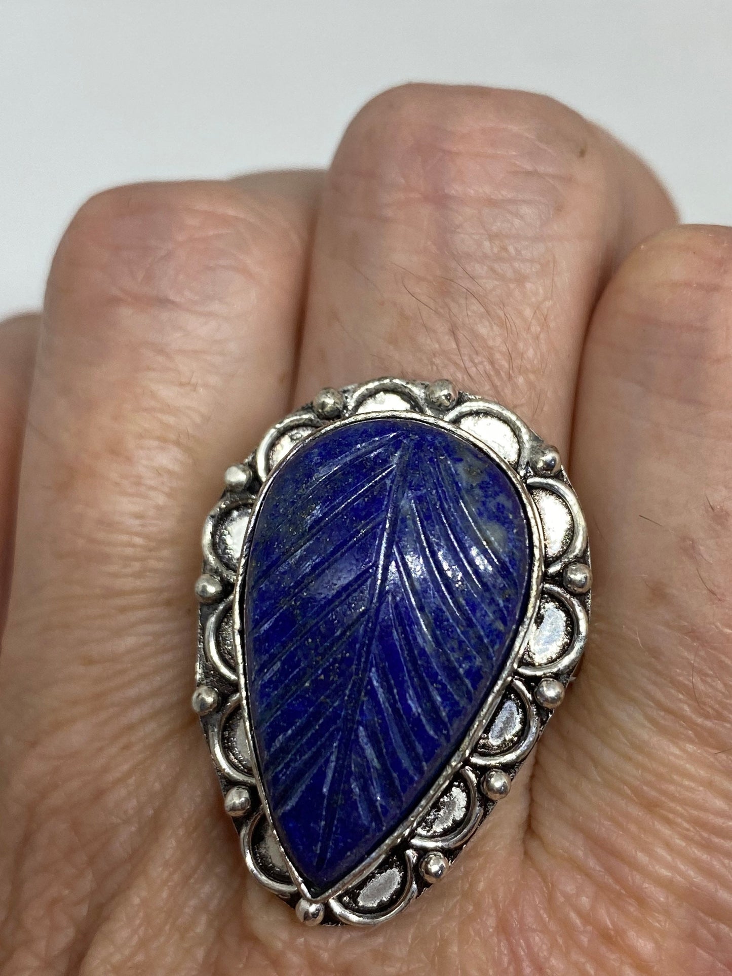 Vintage Blue Genuine Lapis Lazuli Ring Size 11