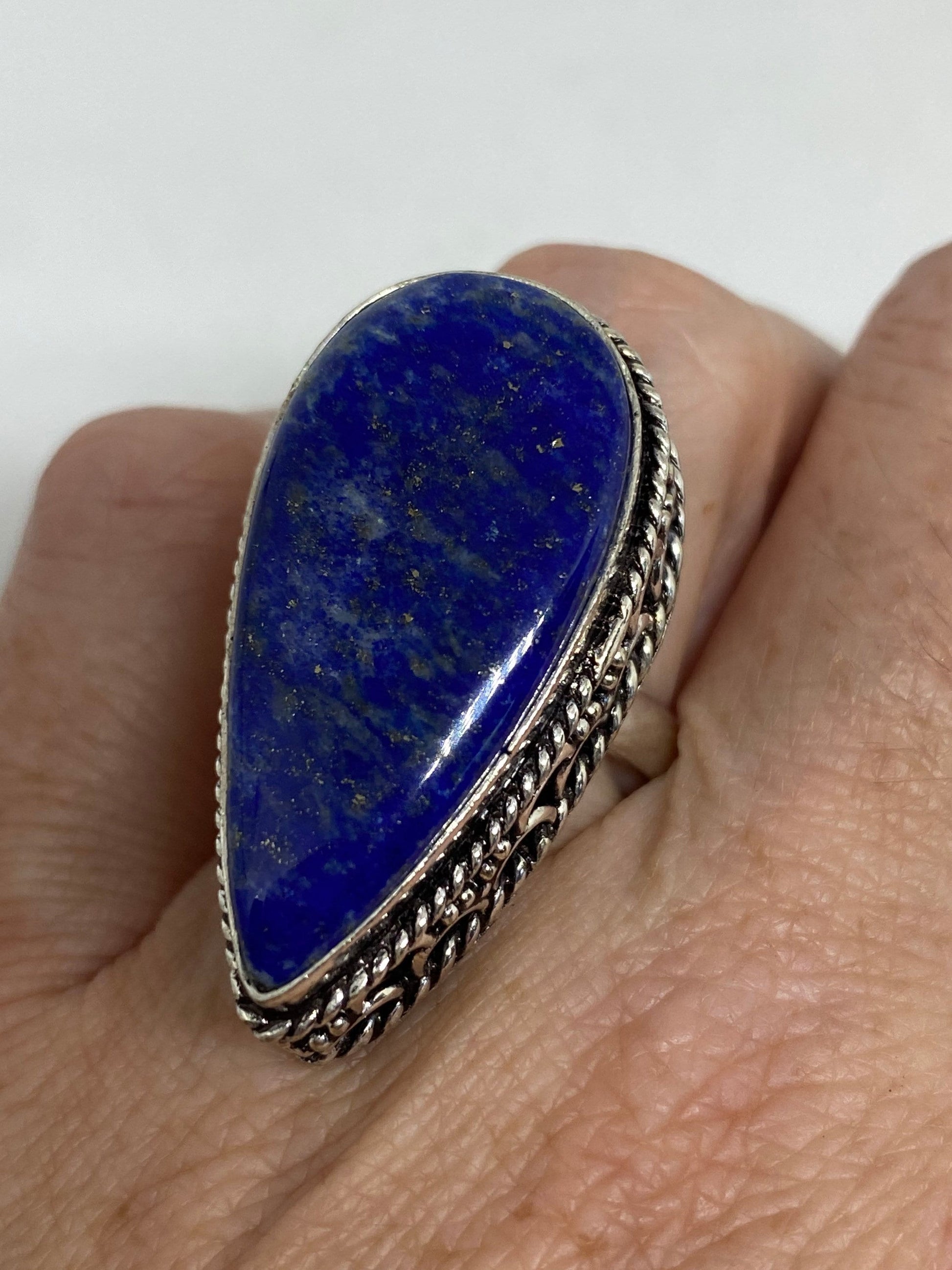 Vintage Blue Genuine Lapis Lazuli Ring Size 7