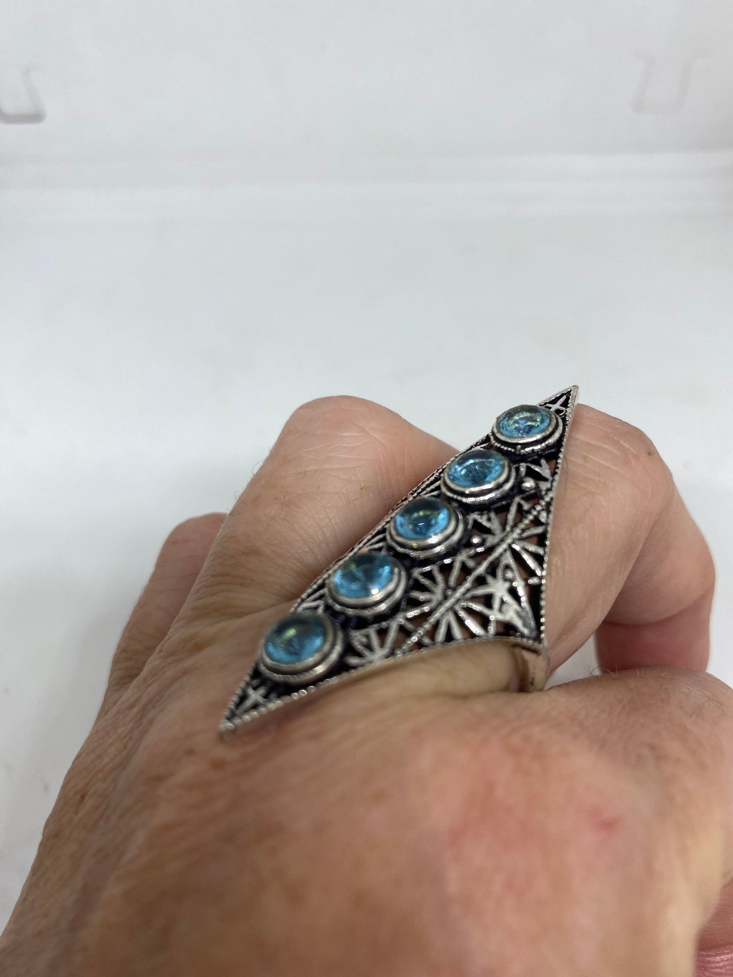 Vintage Blue Topaz Ring Size 9