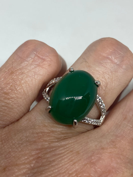 Vintage Lucky Green Nephrite Jade Ring