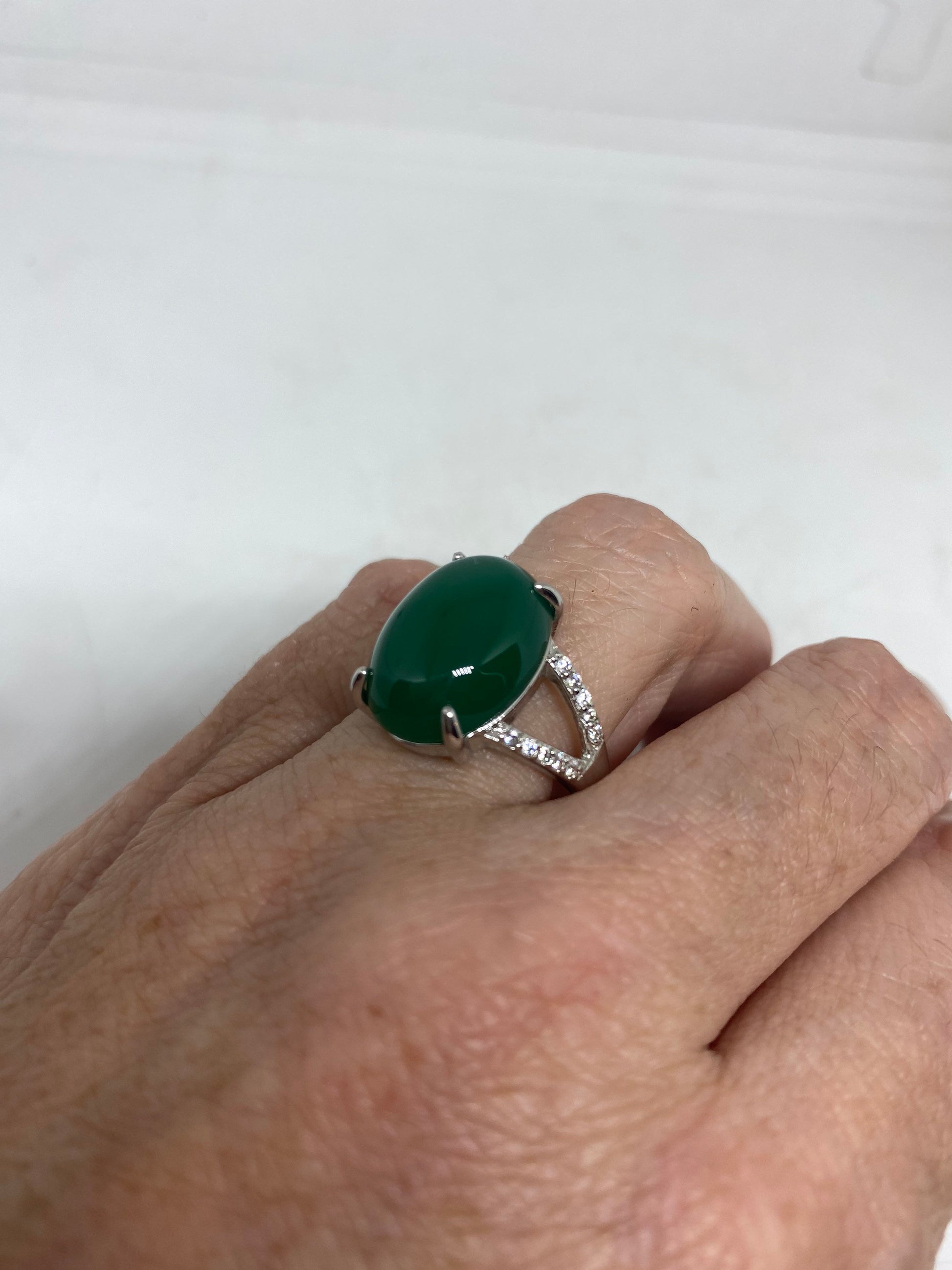 Vintage Lucky Green Nephrite Jade Ring