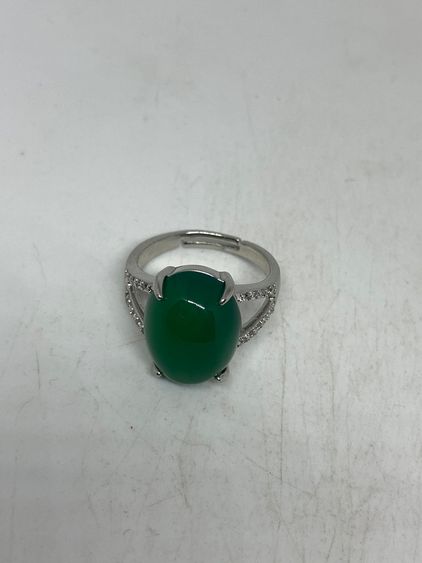 Vintage Lucky Green Nephrite Jade Ring