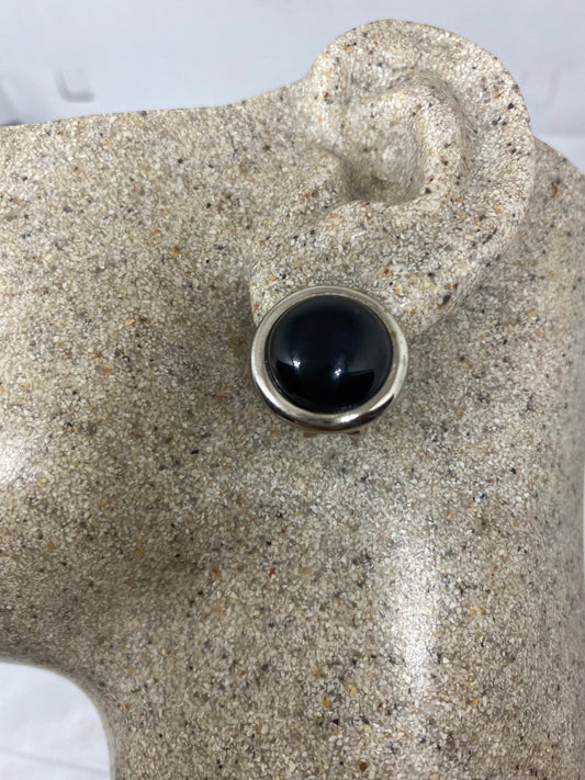 Vintage Black Earring Onyx 925 Sterling Silver Deco Dangle Chandelier