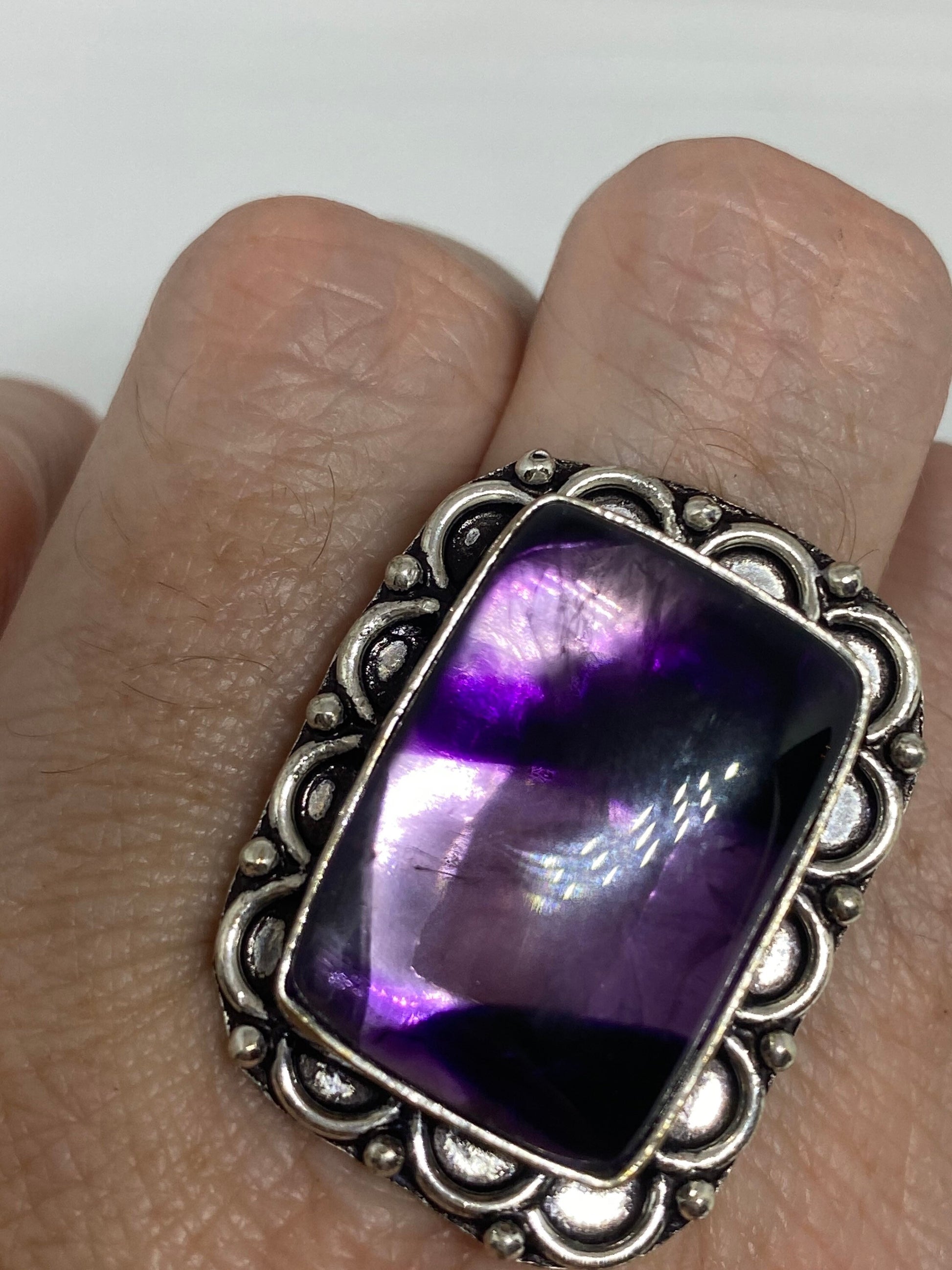 Vintage Genuine Amethyst Ring Size 8