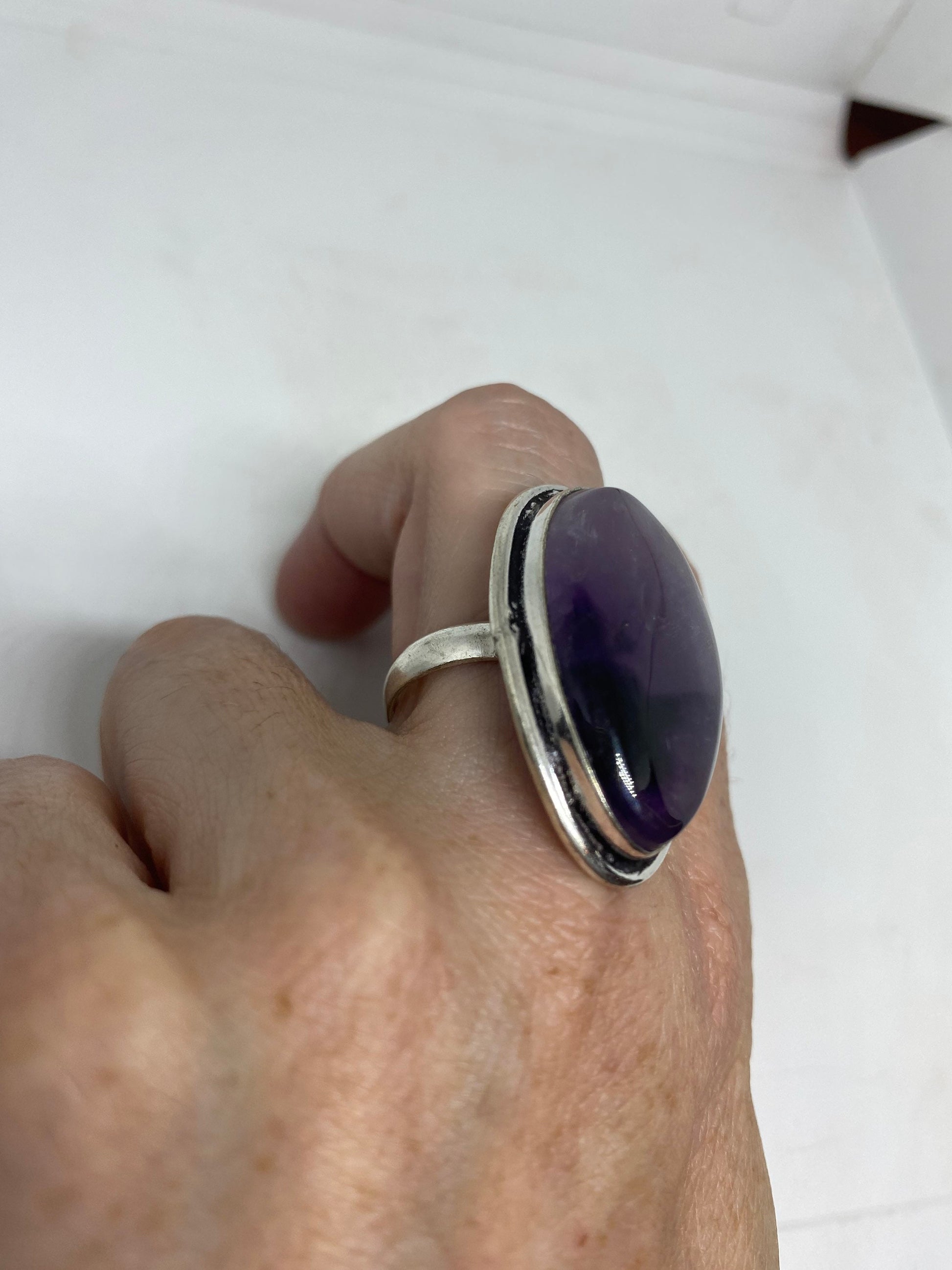 Vintage Genuine Amethyst Ring Size 8.5