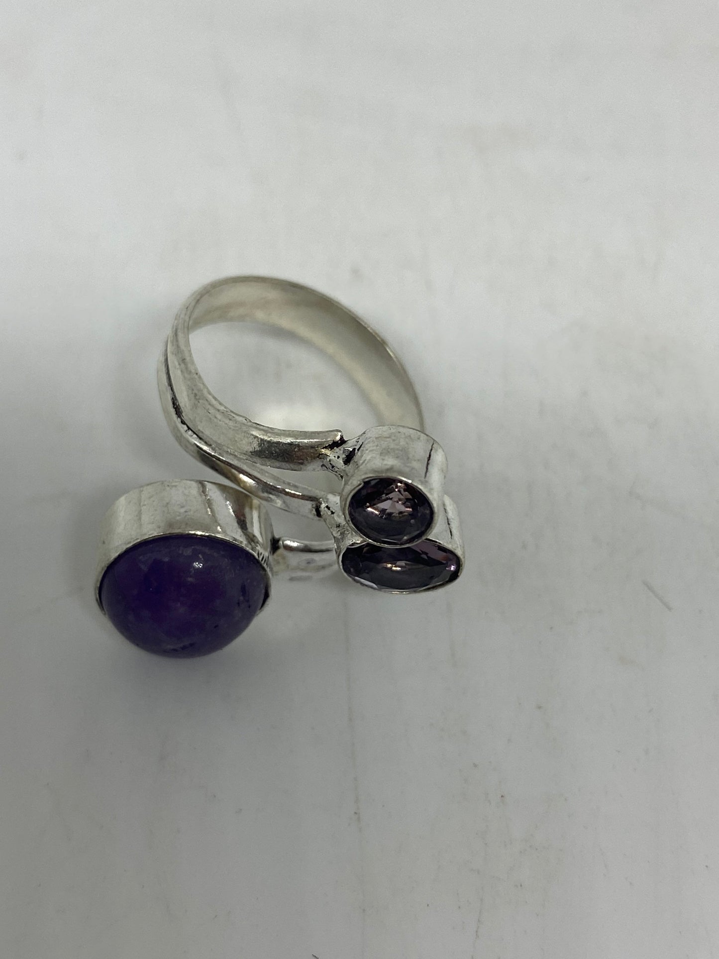 Vintage Genuine Amethyst Ring Adjustable