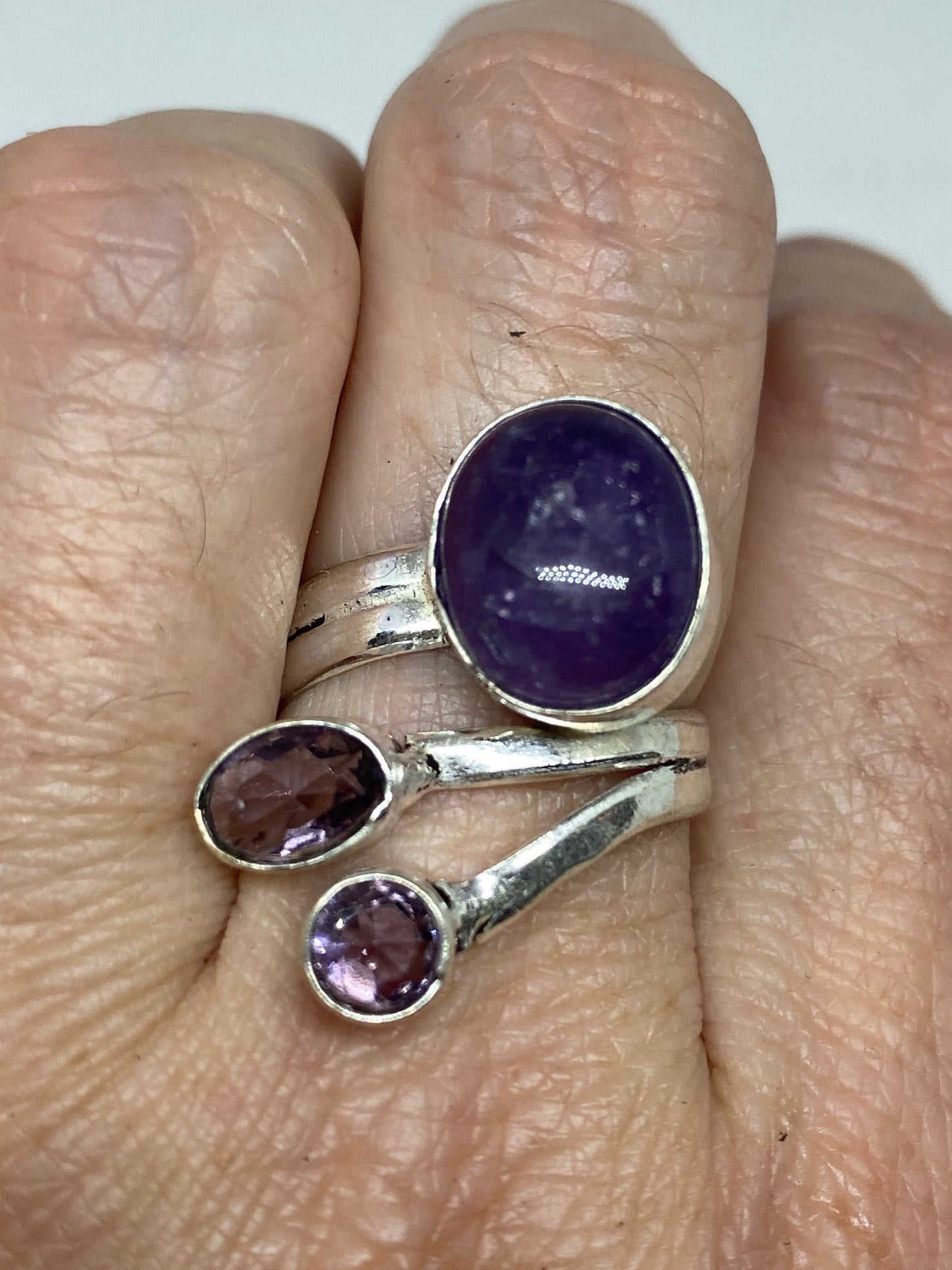 Vintage Genuine Amethyst Ring Adjustable