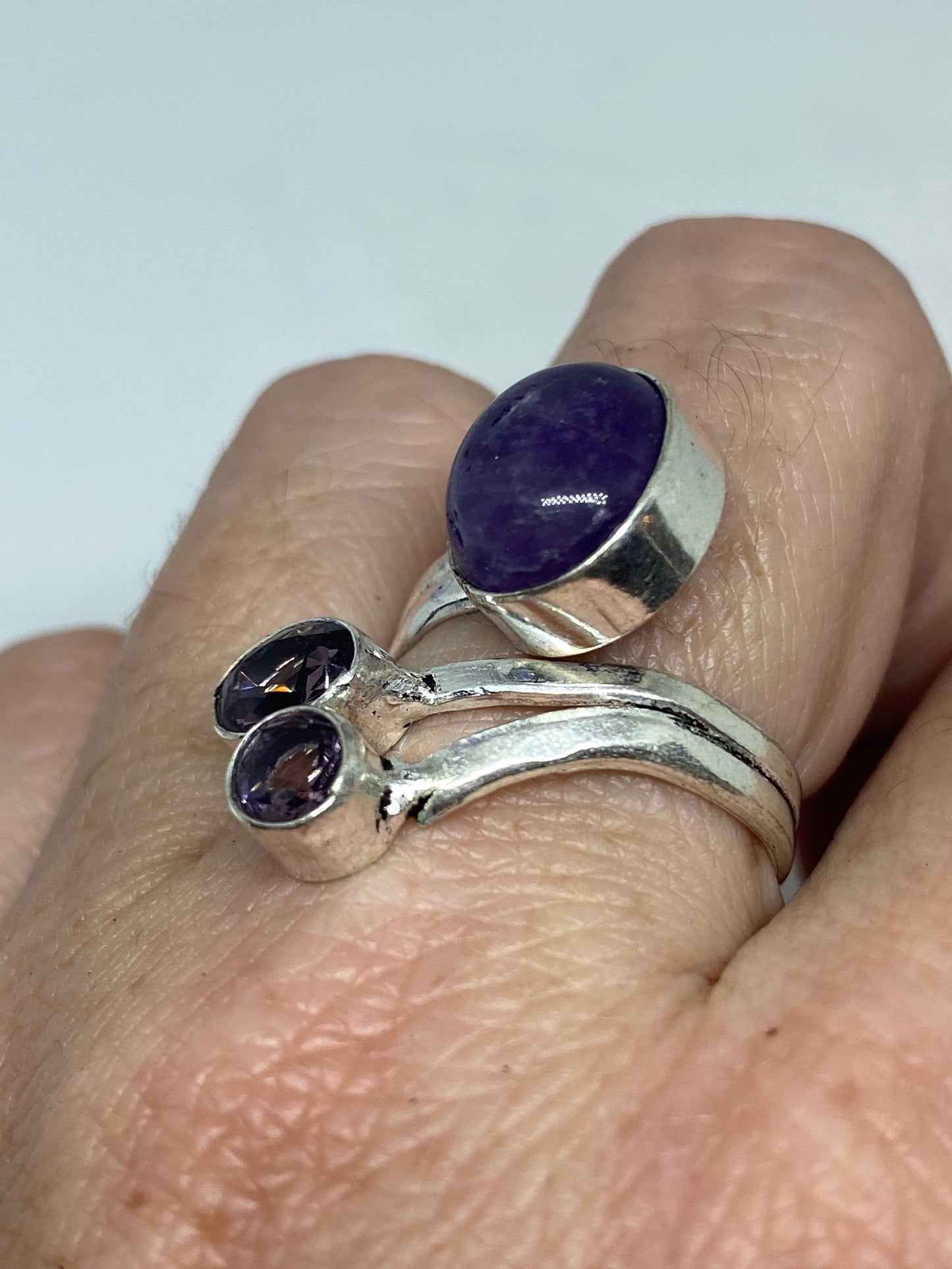 Vintage Genuine Amethyst Ring Adjustable