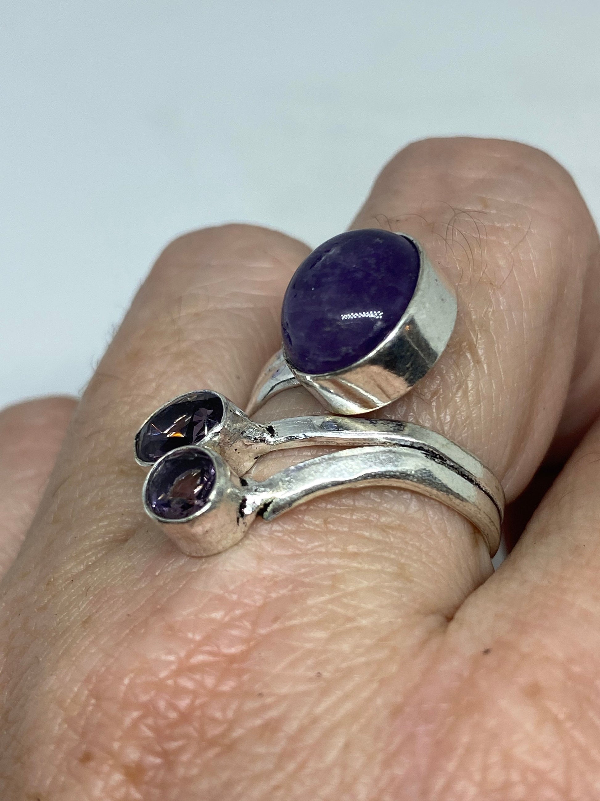 Vintage Genuine Amethyst Ring Adjustable