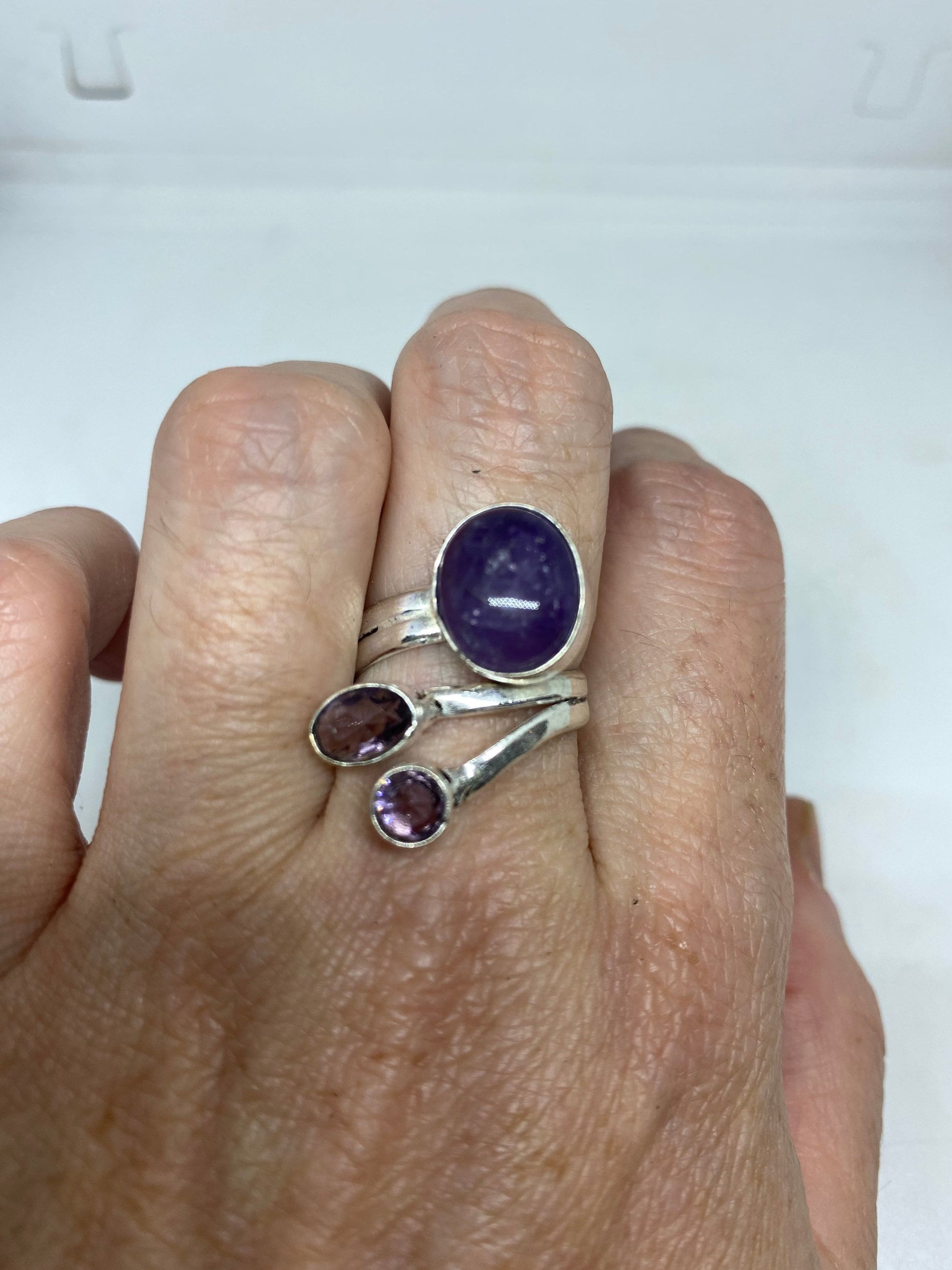 Vintage Genuine Amethyst Ring Adjustable