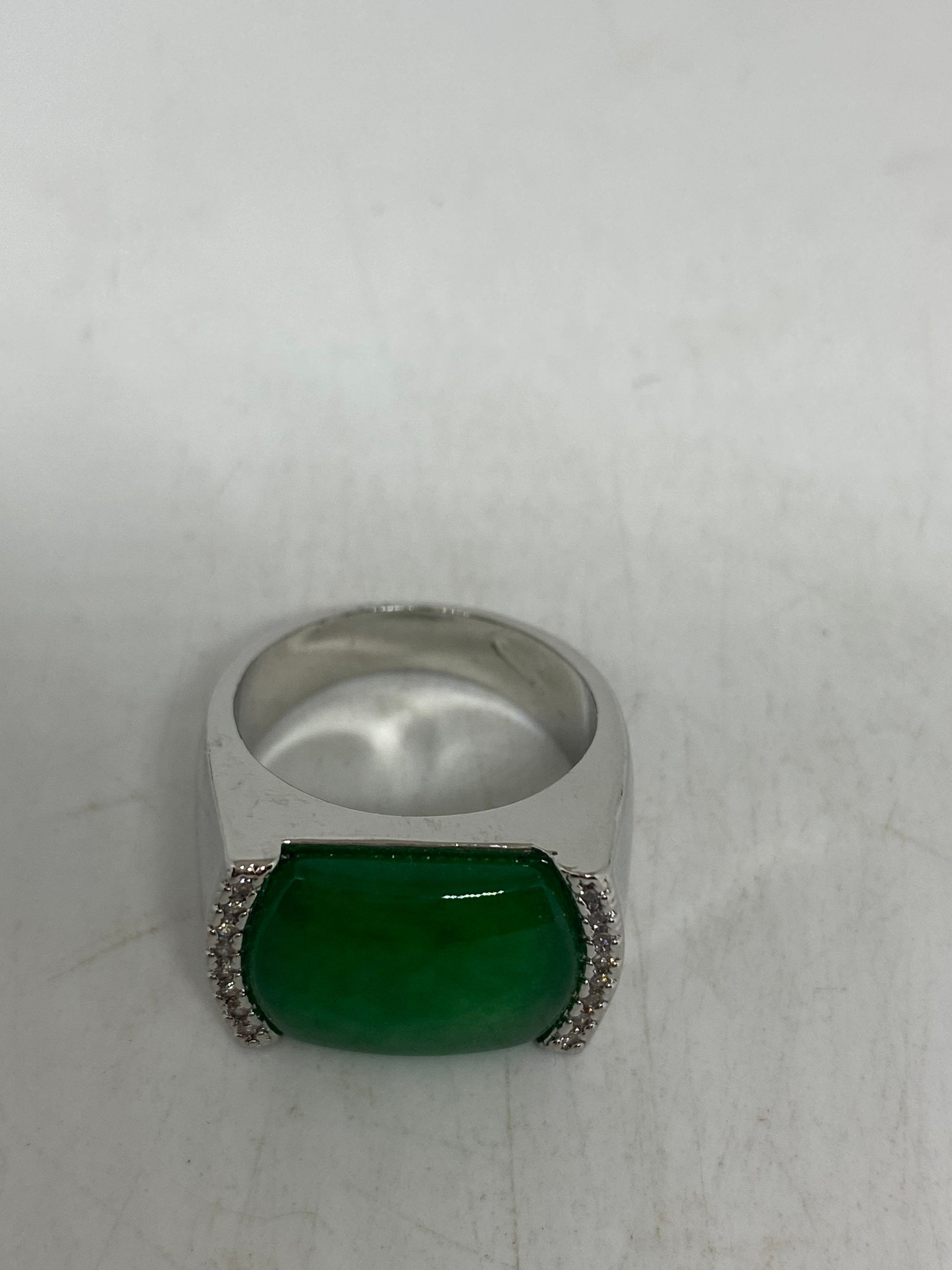 Vintage Lucky Green Nephrite Jade Ring