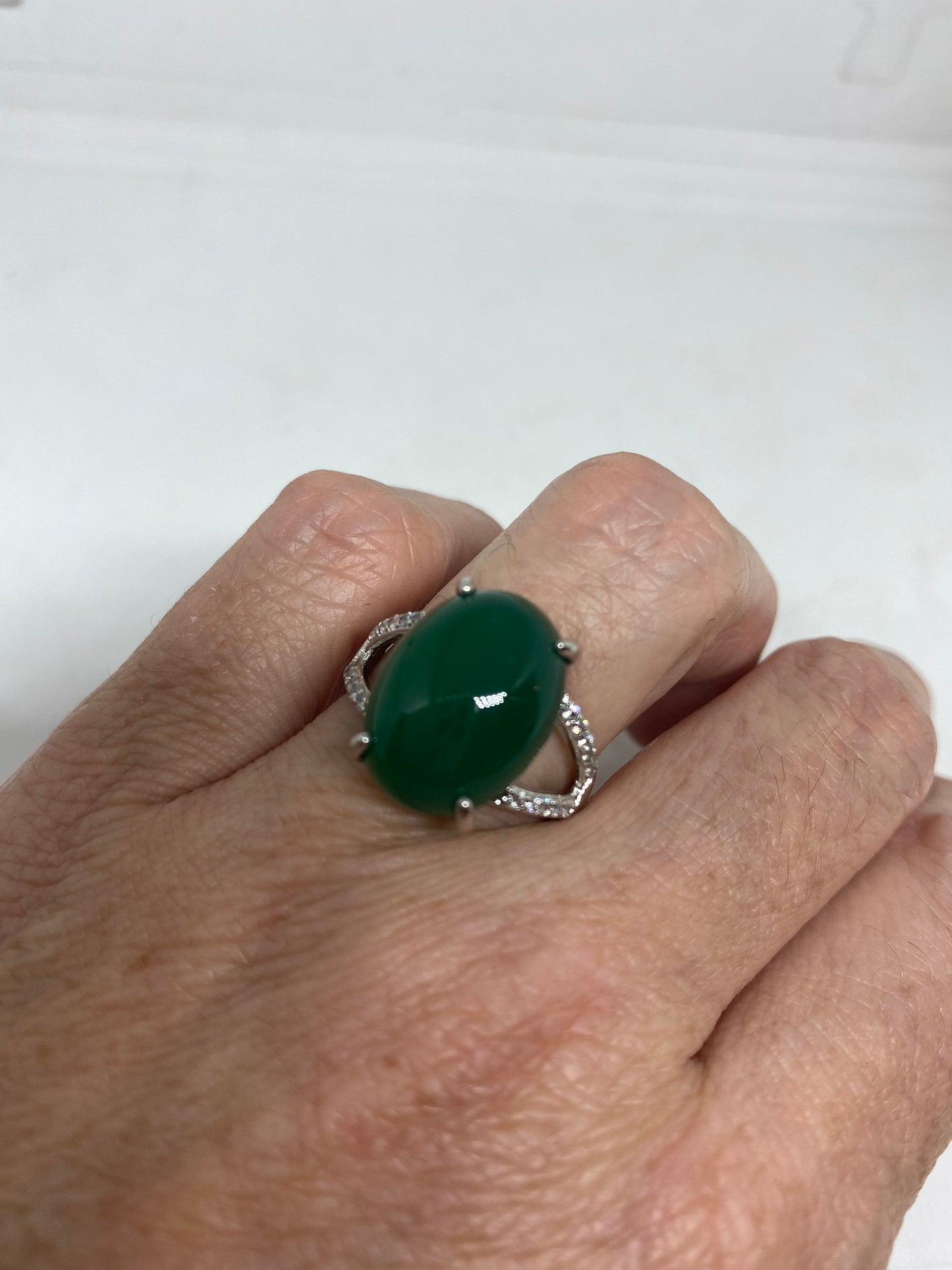 Vintage Lucky Green Nephrite Jade Ring