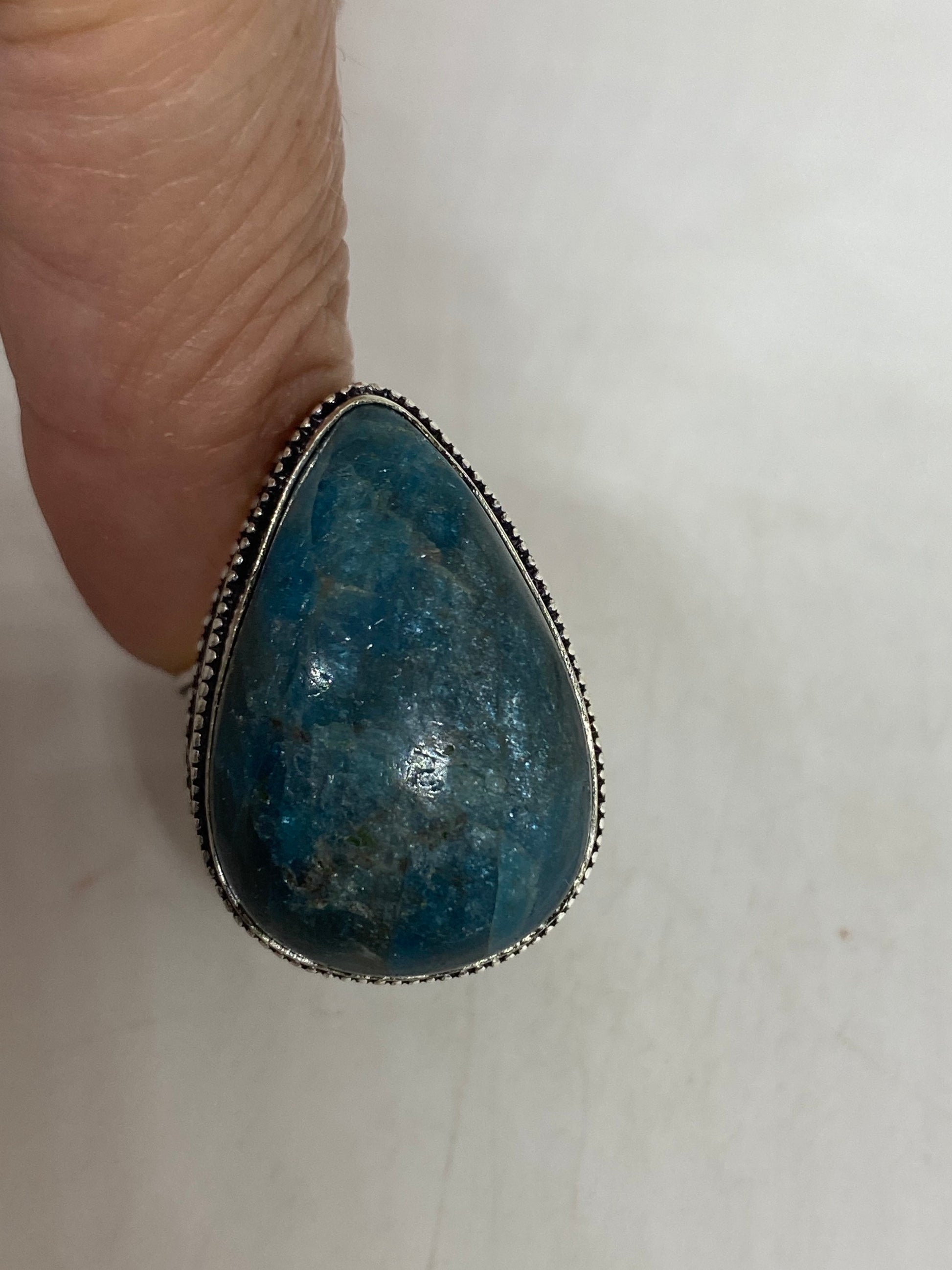 Vintage Genuine Blue Amazonite Silver Ring