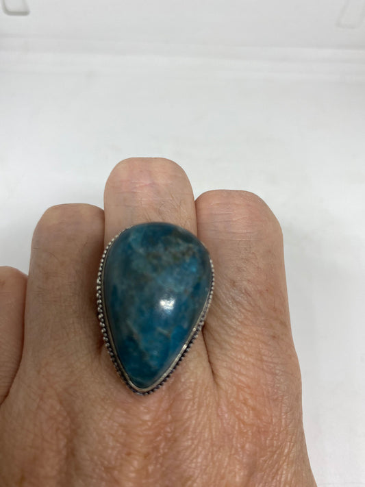 Vintage Genuine Blue Amazonite Silver Ring