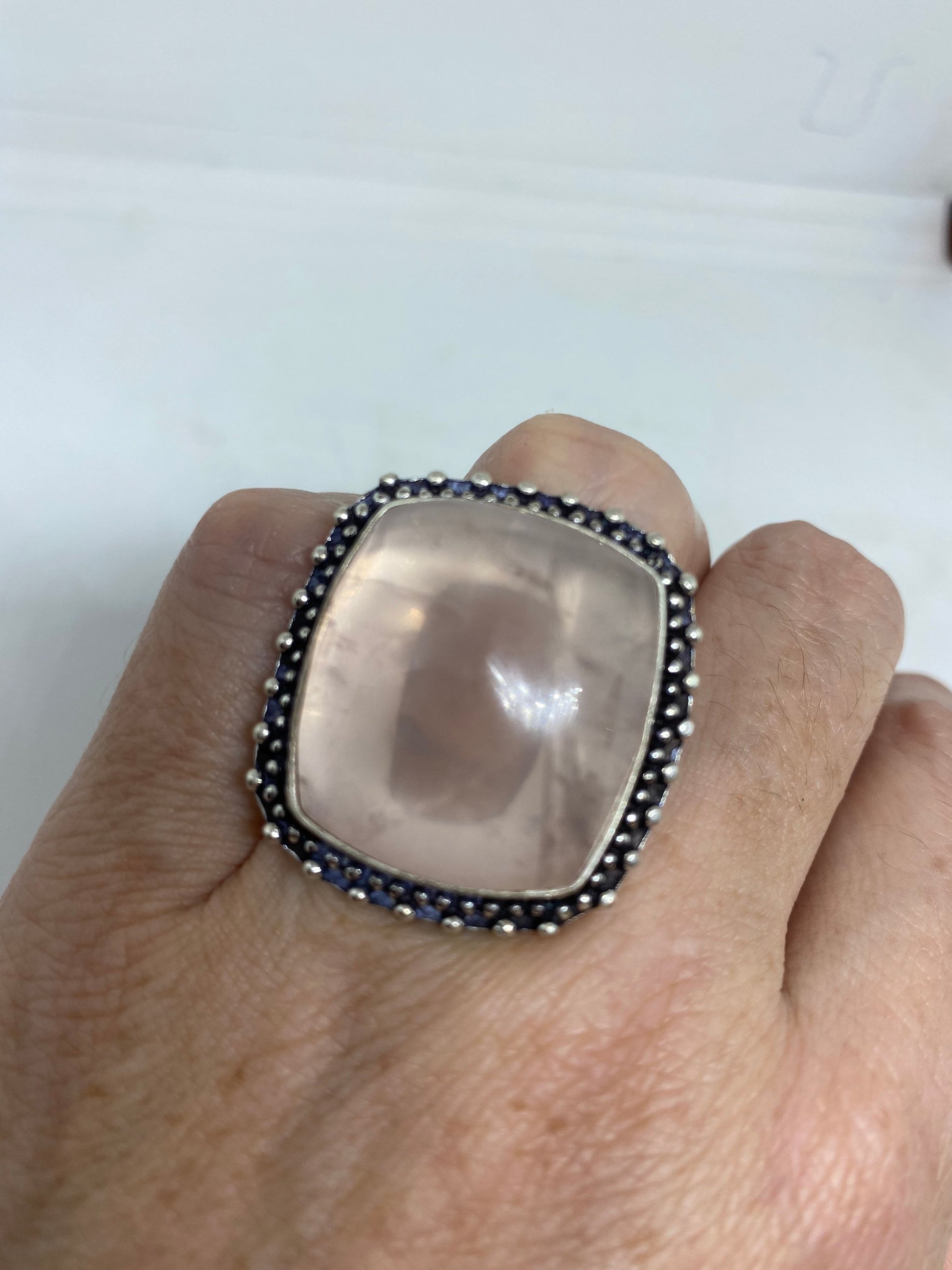 Vintage Rose Quartz Cocktail Ring