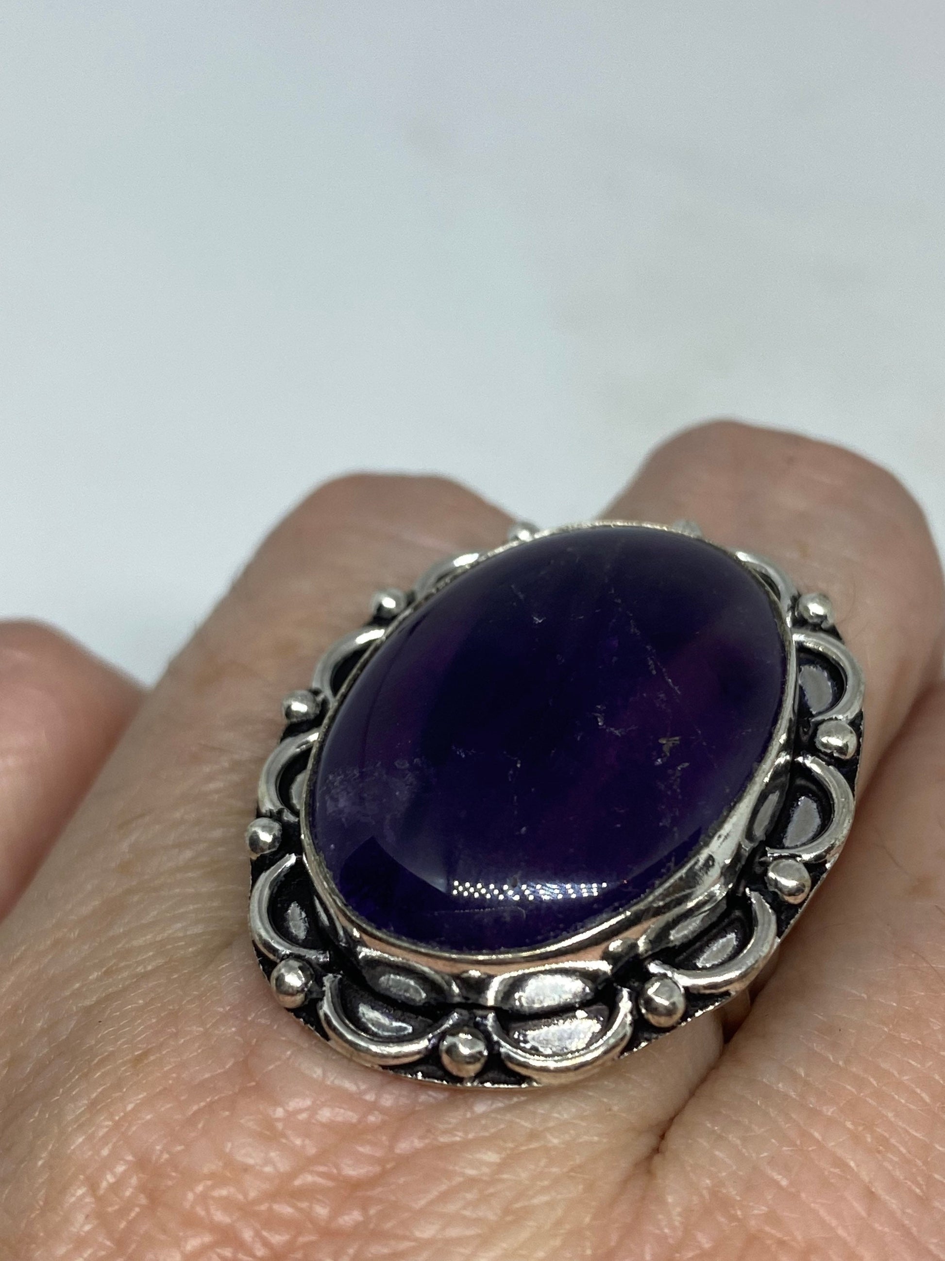 Vintage Genuine Amethyst Ring Size 6.5