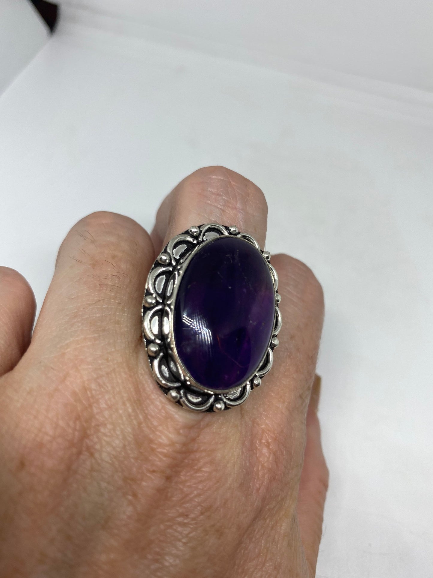Vintage Genuine Amethyst Ring Size 6.5