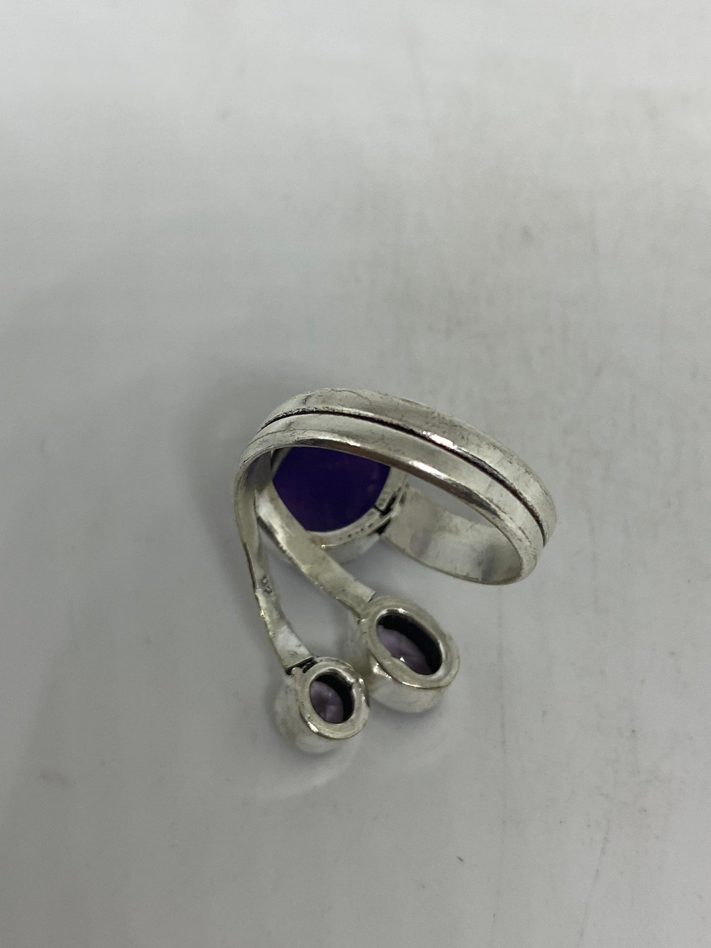 Vintage Genuine Amethyst Ring Adjustable