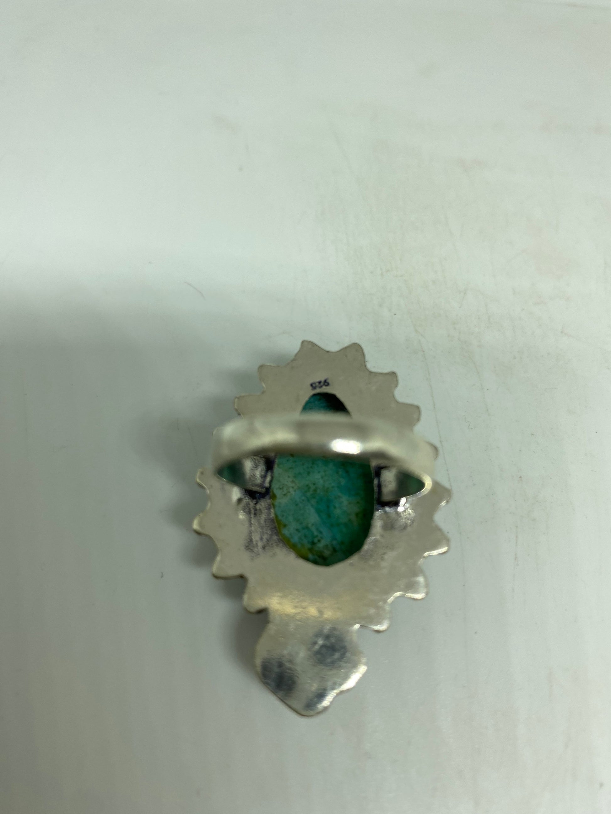 Vintage Blue Genuine Tibetan Turquoise Ring Size 7.5