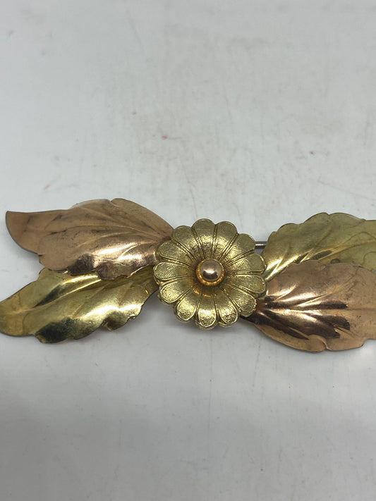 Vintage Flower Gold filled Brooch Pin
