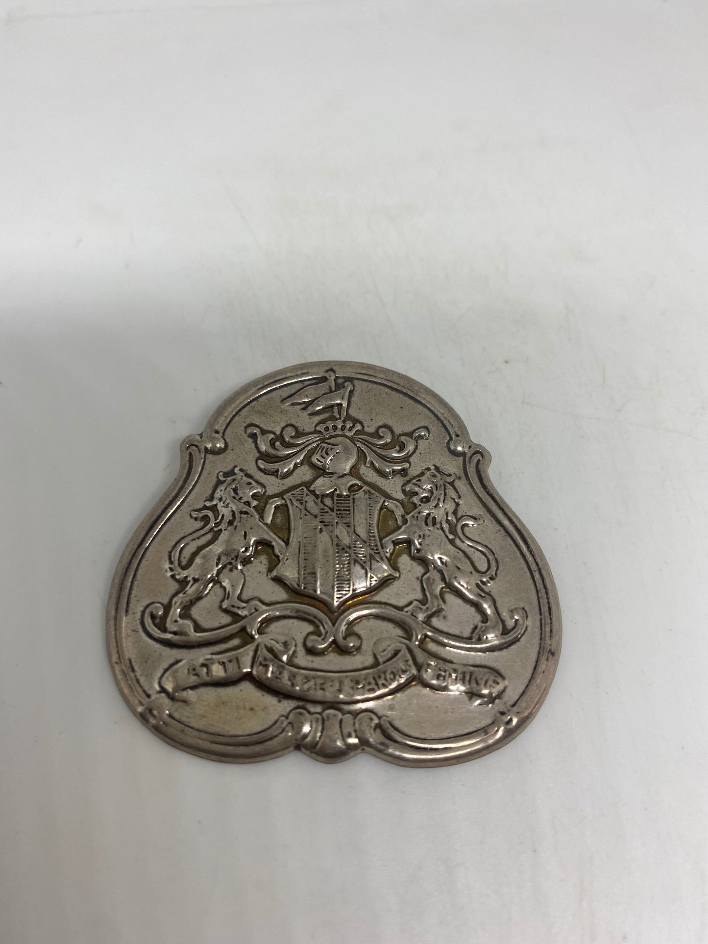 Vintage Crest Deco 925 Sterling Silver Small Brooch Pin
