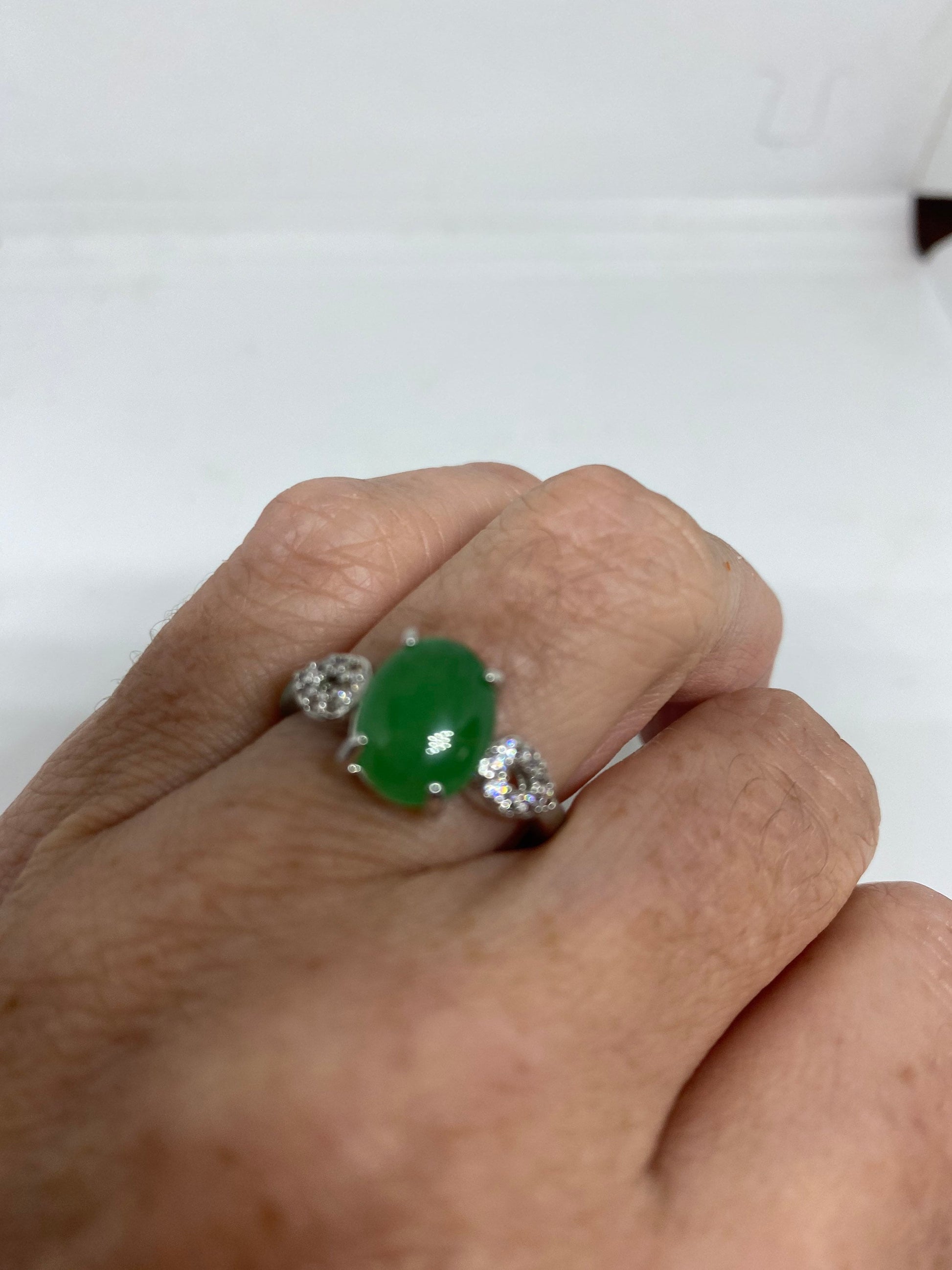 Vintage Lucky Green Nephrite Jade Ring