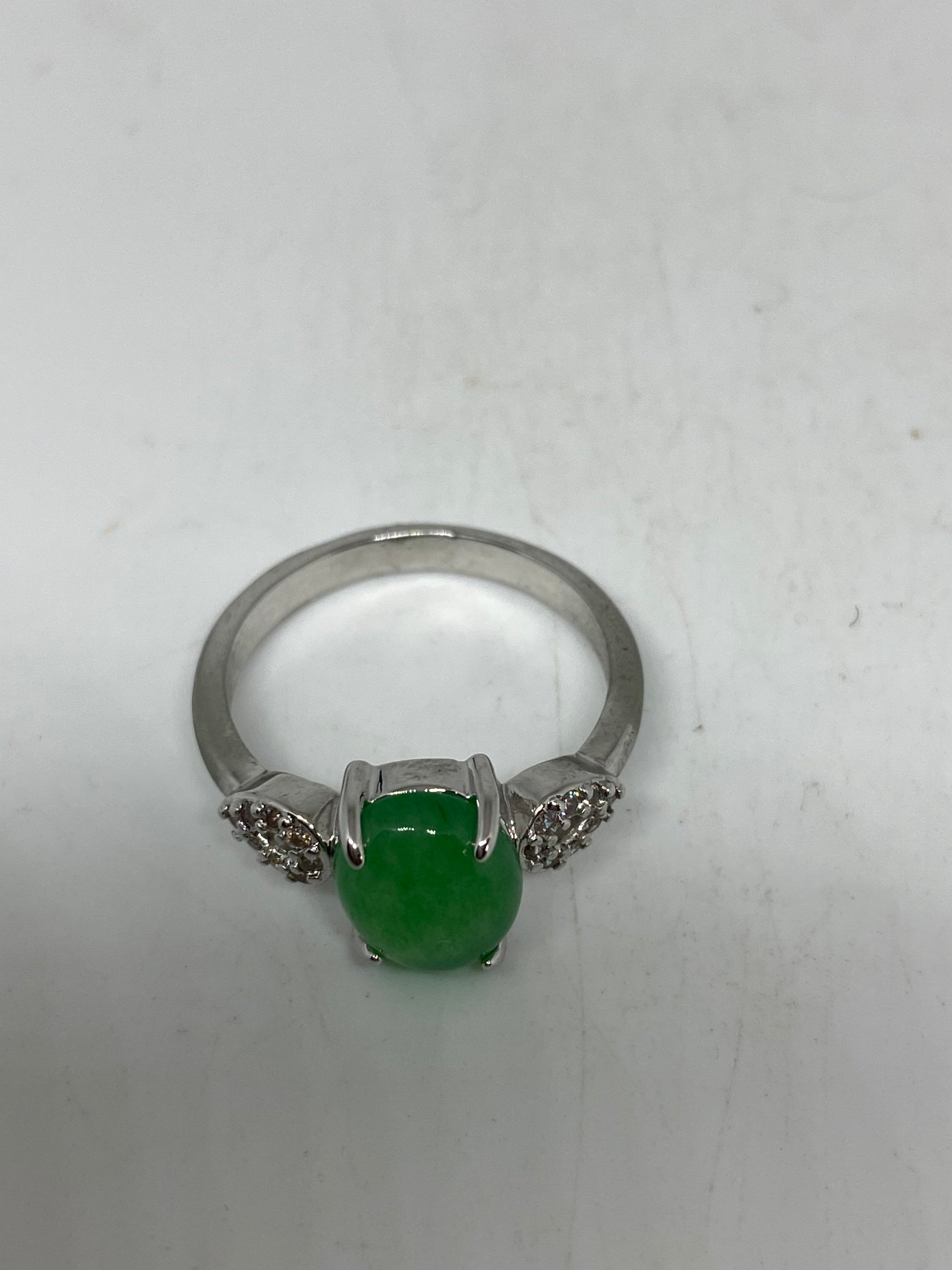 Vintage Lucky Green Nephrite Jade Ring