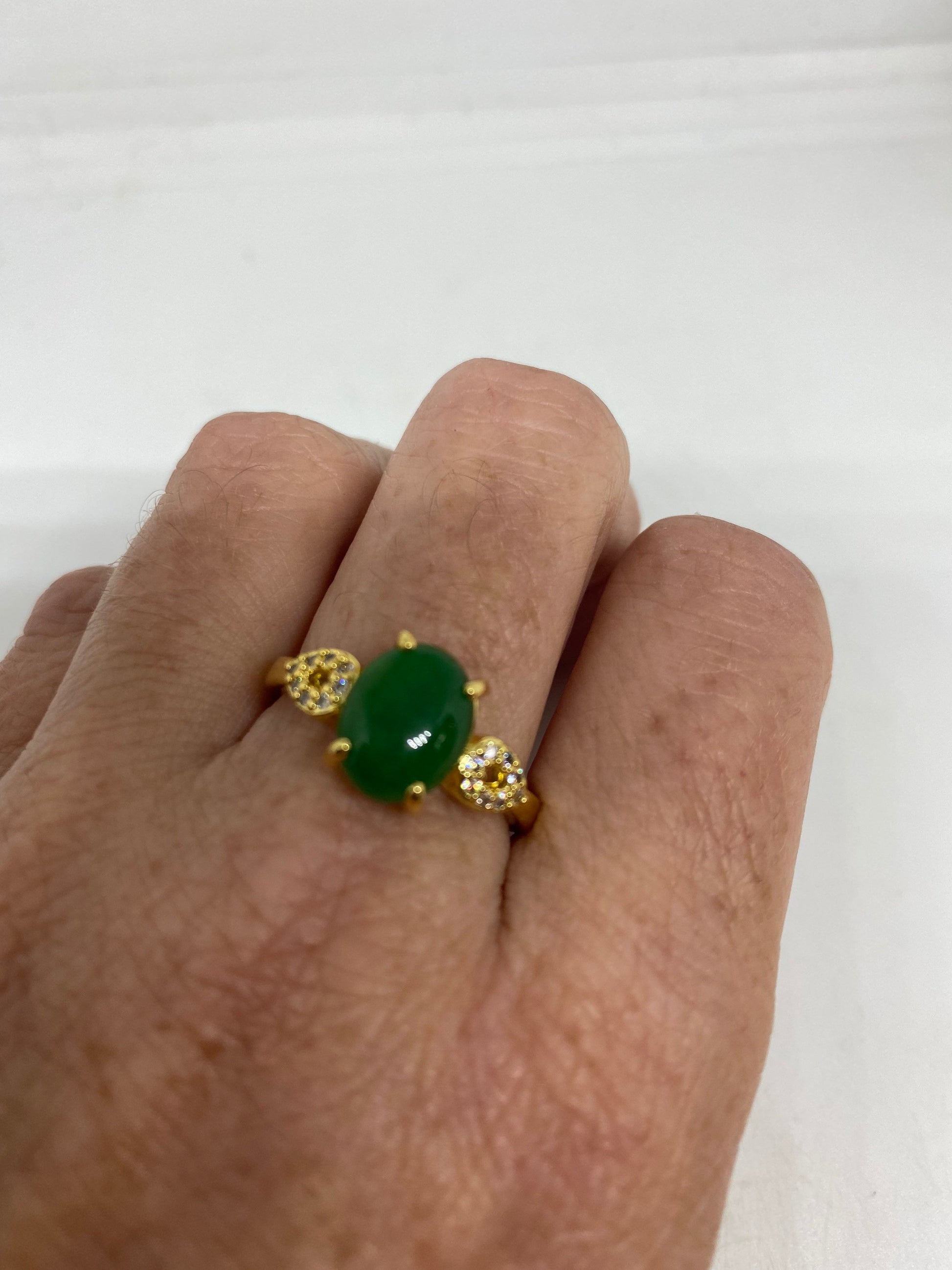 Vintage Lucky Green Nephrite Jade Ring