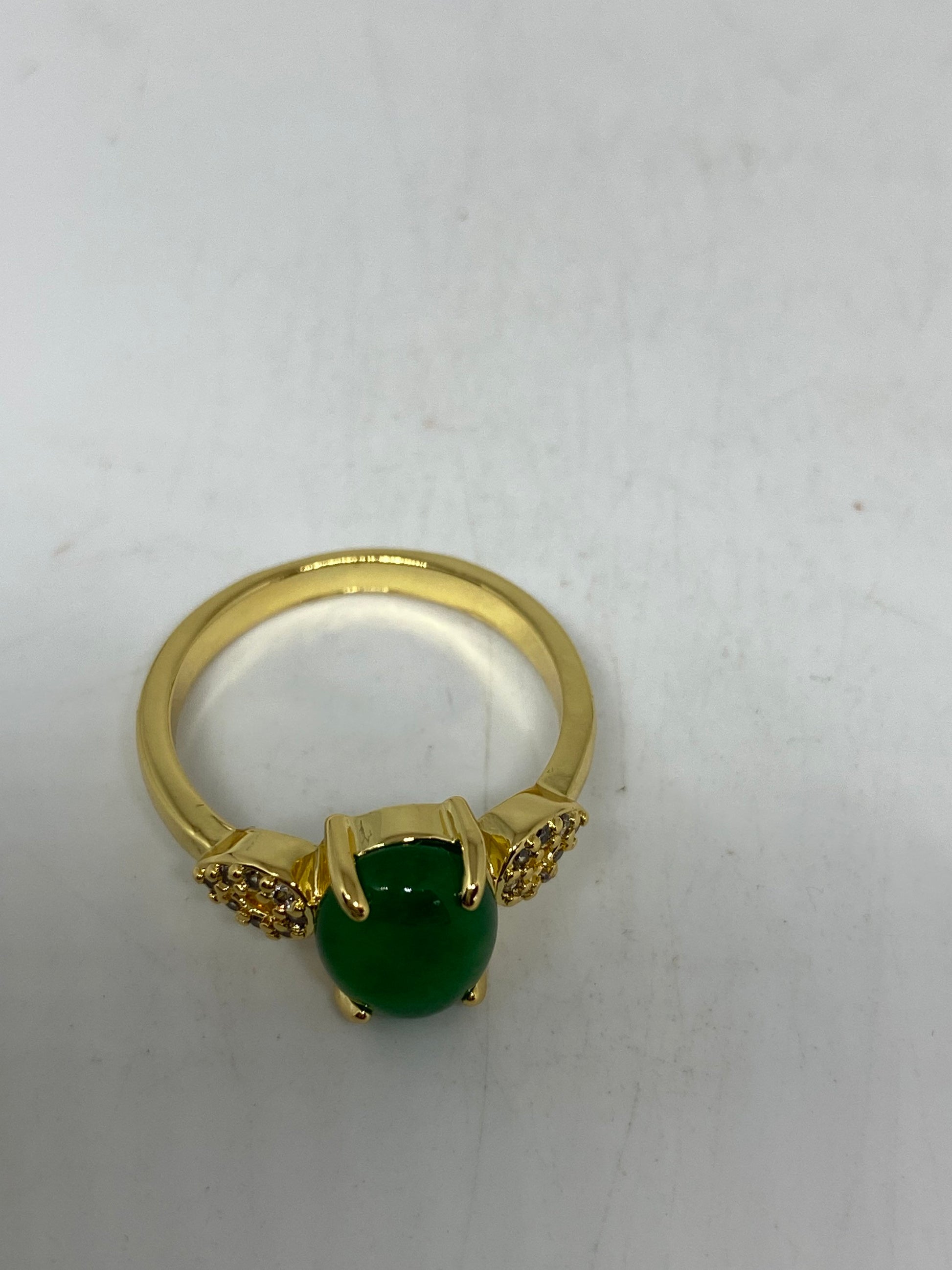 Vintage Lucky Green Nephrite Jade Ring