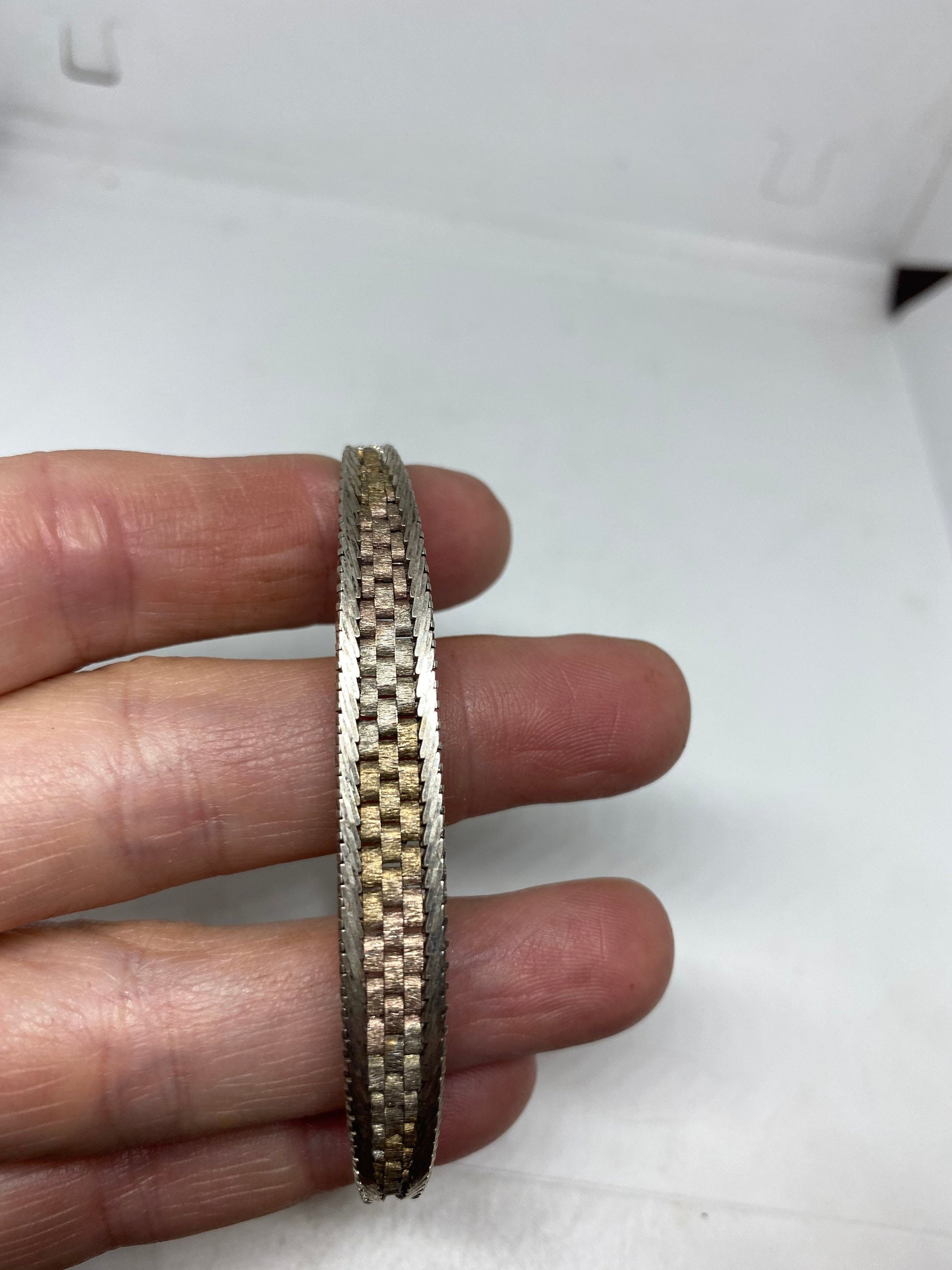 Vintage 925 Sterling Silver Link Charm Bracelet